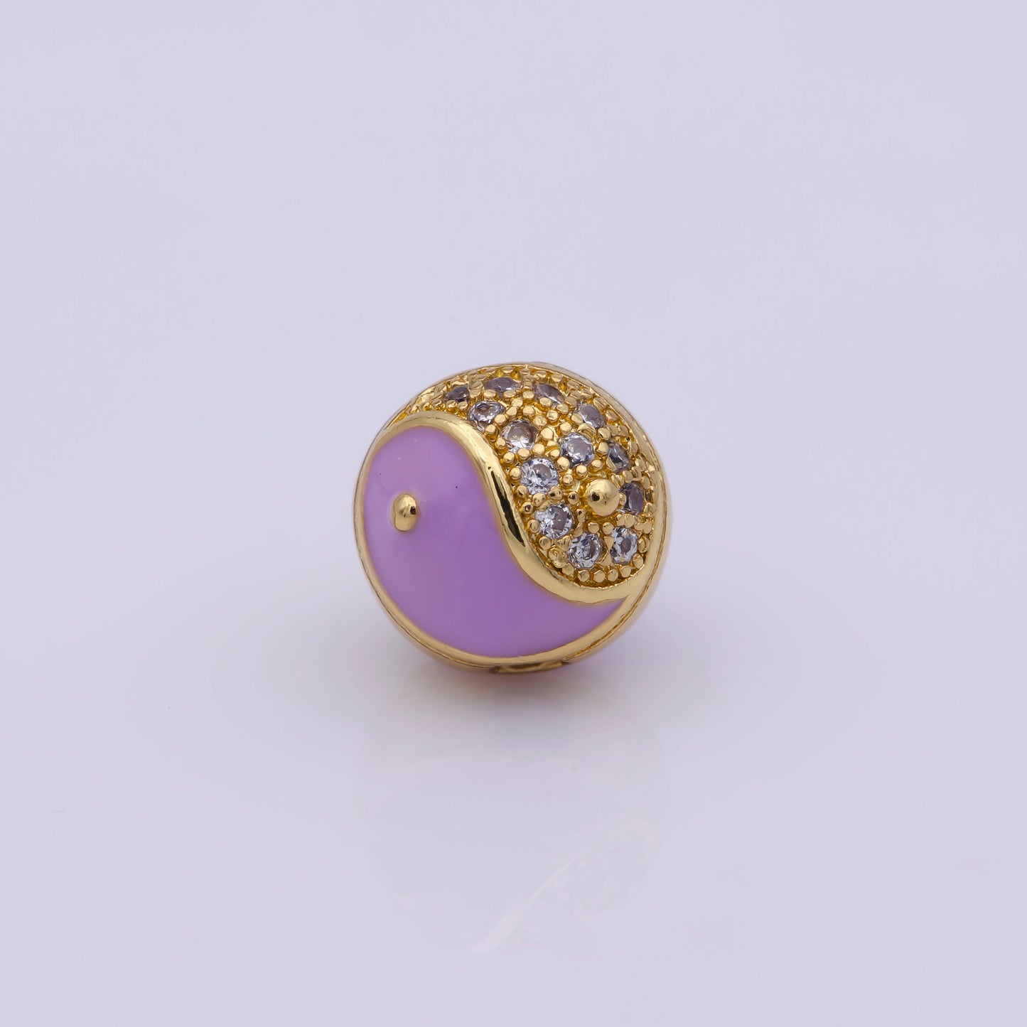 1x Colorful Enamel 8mm or 10mm Rondelle Yin Yang Spacer Bead Yin and Yang Beads Charms, Cubic Zirconia Jewelry for Bracelet Making B-648