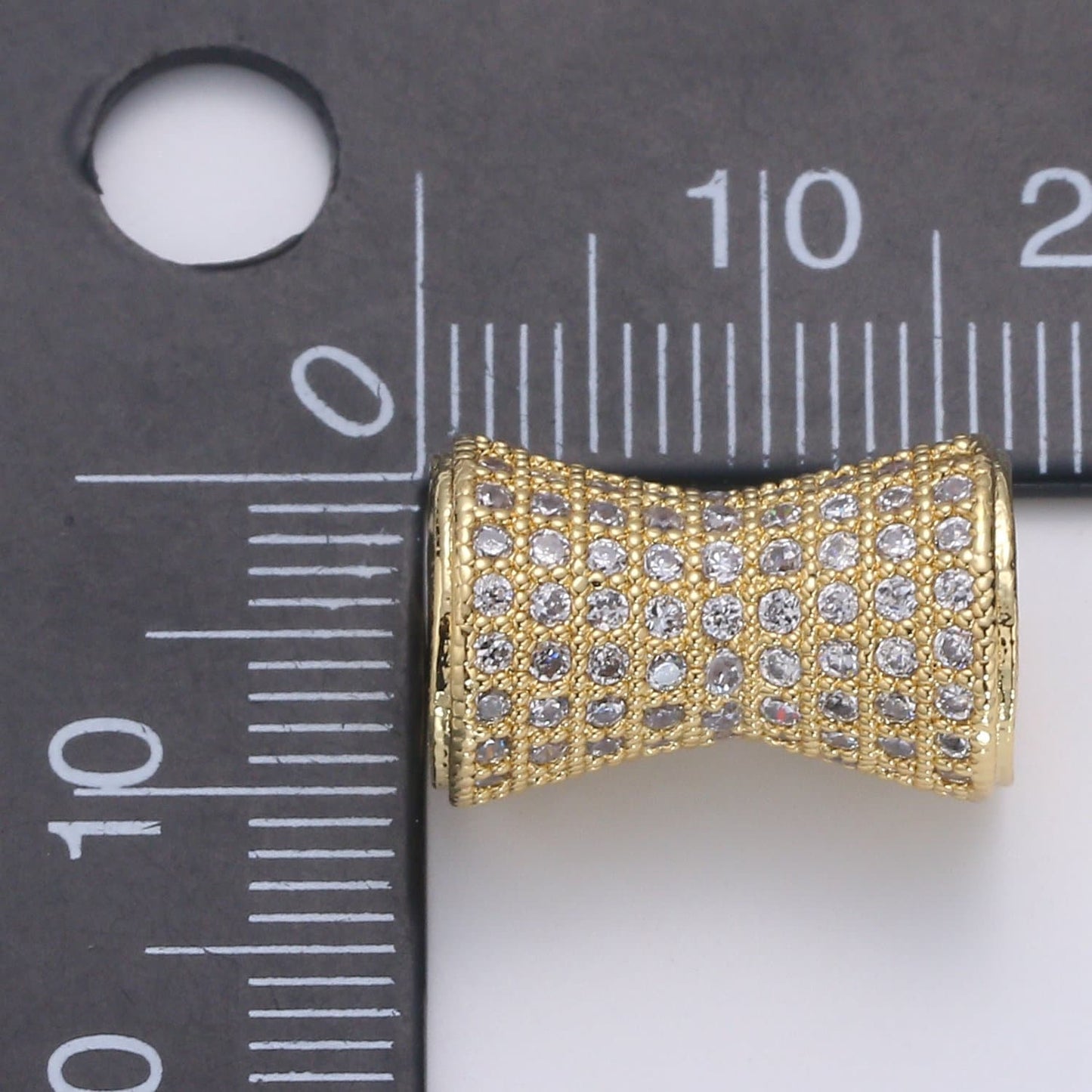1pc Rondelle Spacer Beads 14K Gold Filled Cylinder Shape Beads Cubic Zirconia CZ Micro Pave for Jewelry Making Bracelets Necklaces B-680