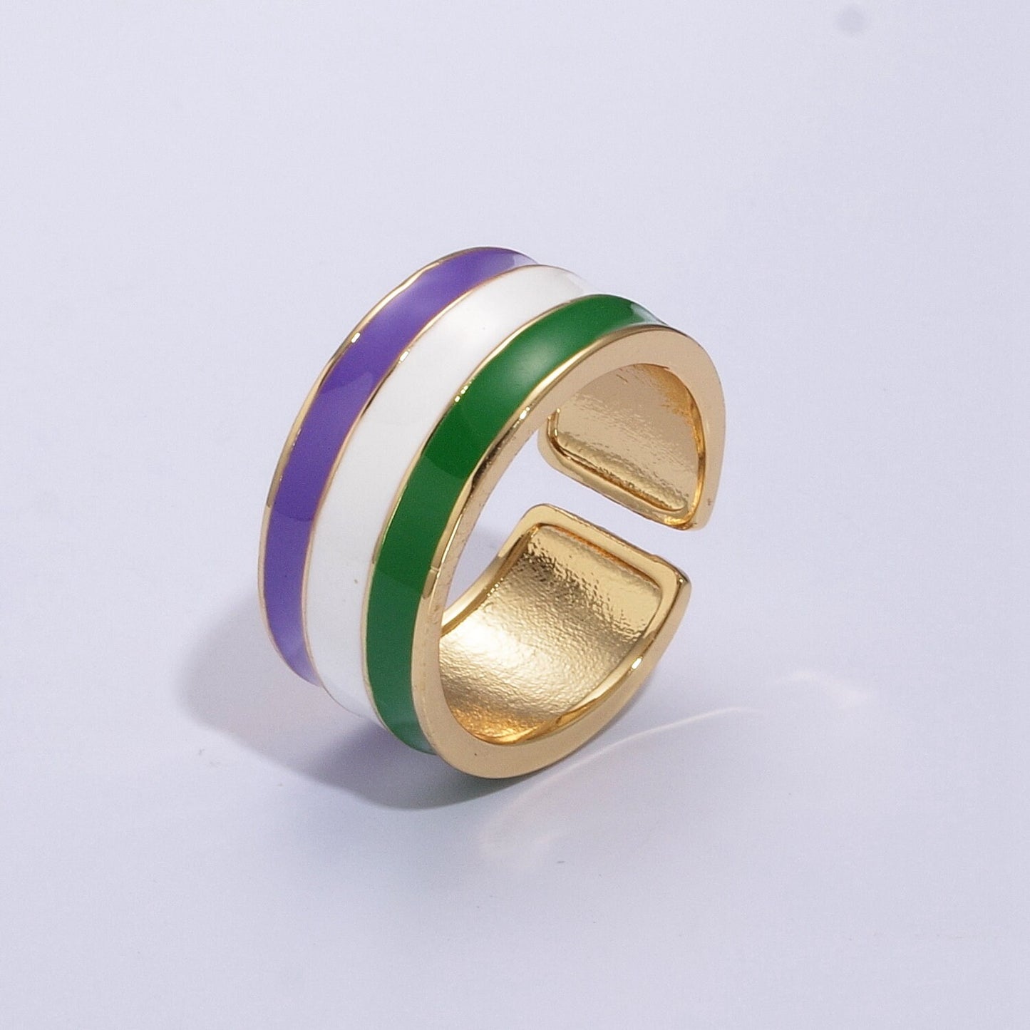 Rainbow LGBTQ Pride Ring for Men Women 24k gold Filled Rainbow Band Ring for Trans Gay Lesbian Pan Nonbinary Bisexual Genderfluid