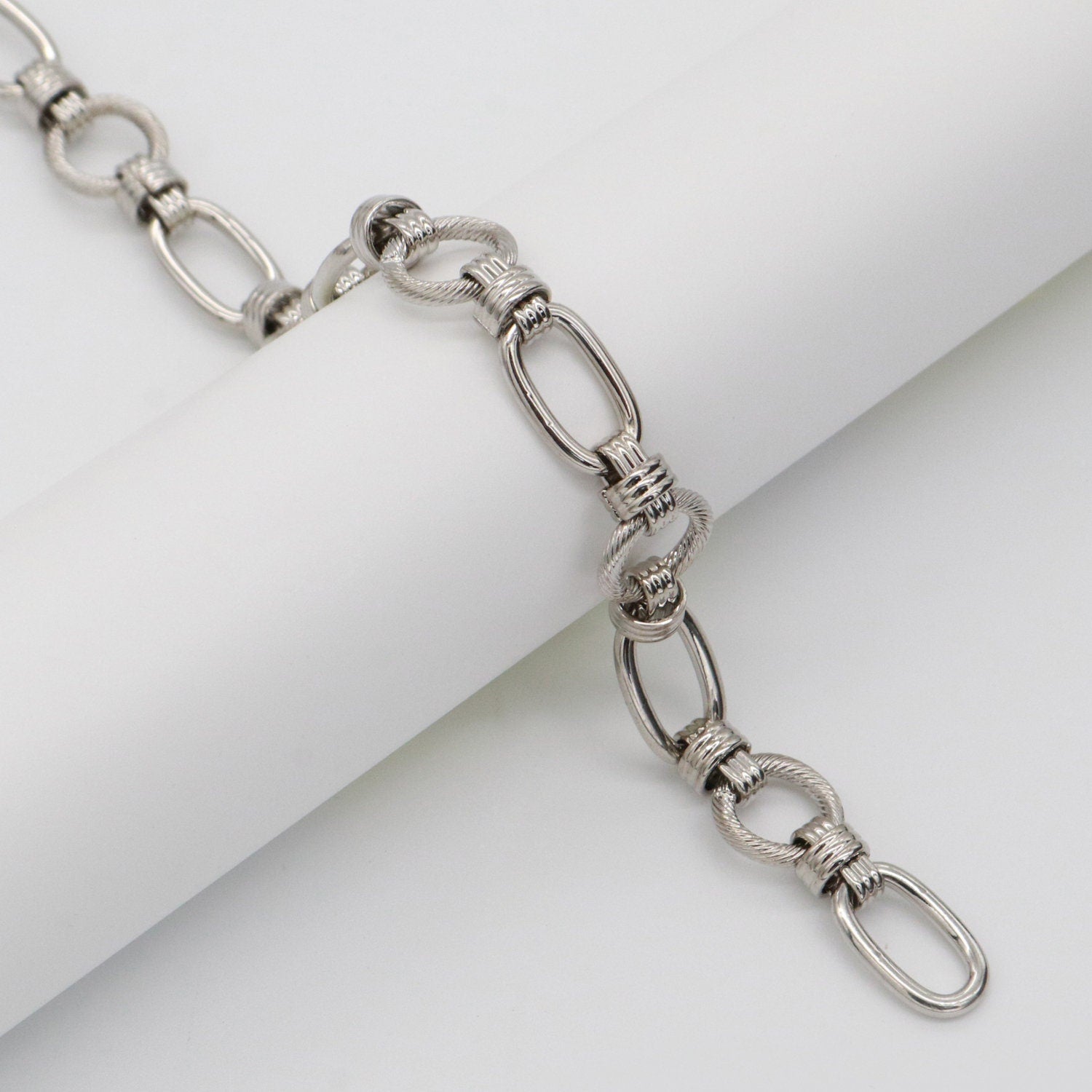 Gold Fancy Both sides Chain by Yard, Link Cable Double Round Chain by Foot, Wholesale bulk Roll Chain Jewelry Making 11.7 mm -557 , 558