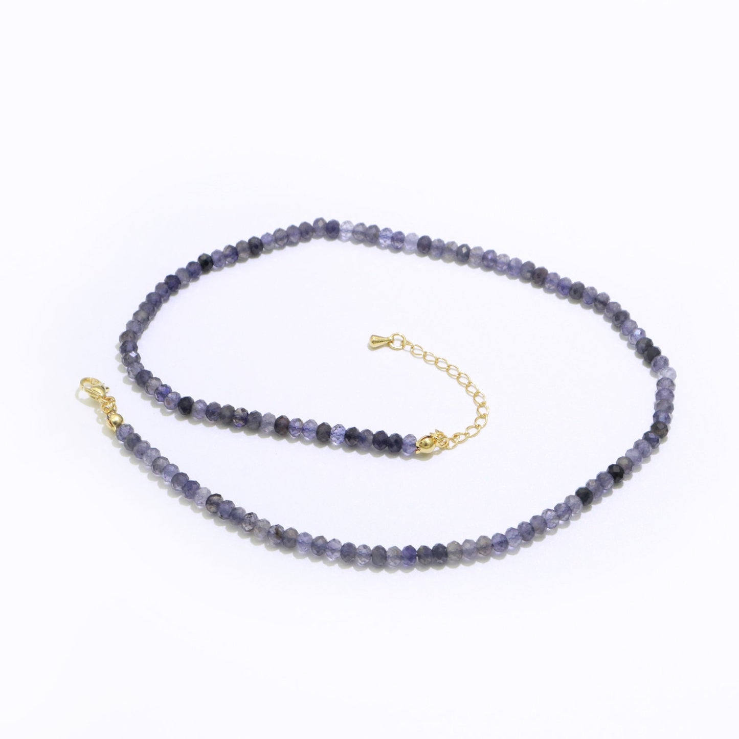 Amethyst stone bead Necklace Faceted 3.3mm Roundell Shape bead gorgeous natural Dark Purple gemstone Necklace with Lobster Clasp WA-257