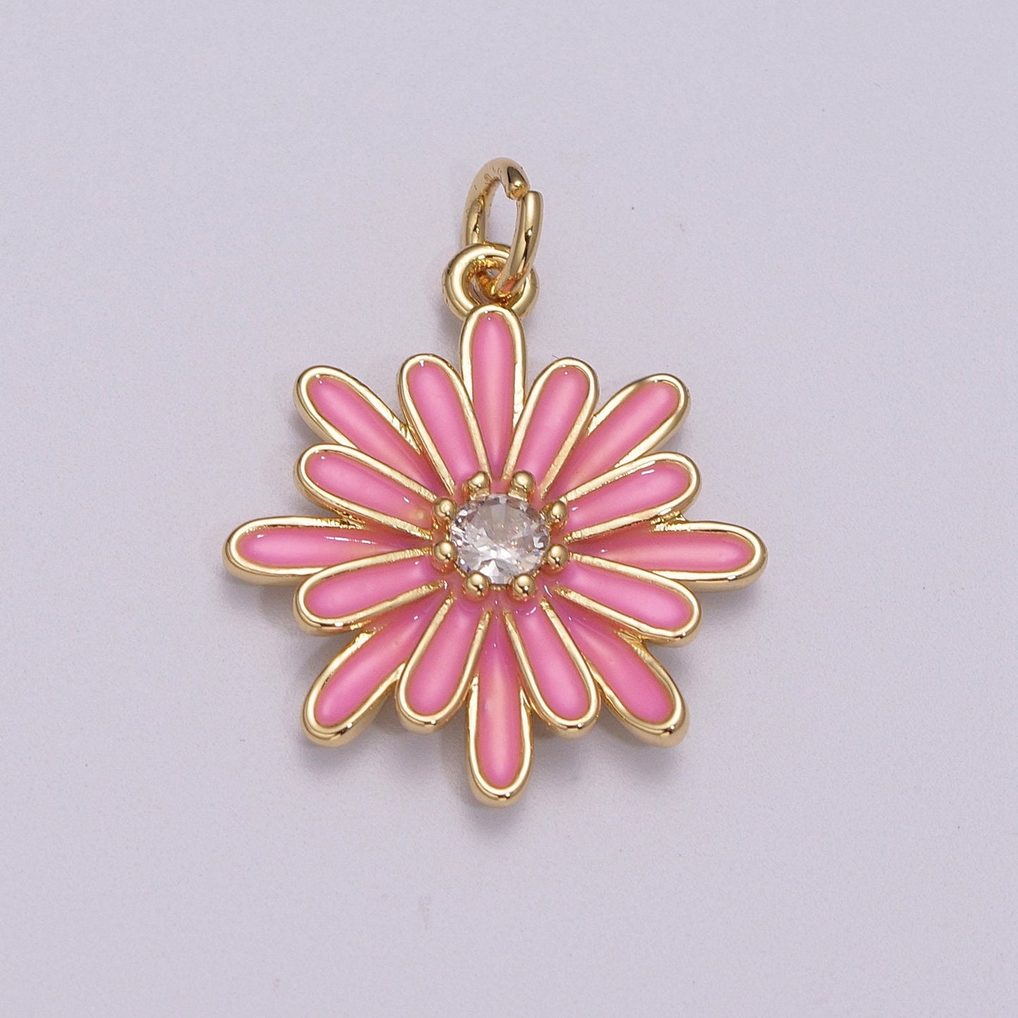 Chrysant Charm Necklace, Gift for her, Enamel pendant Bracelet Earring Necklace for Woman, Flower Jewelry Minimalist Floral M-882 - M-887
