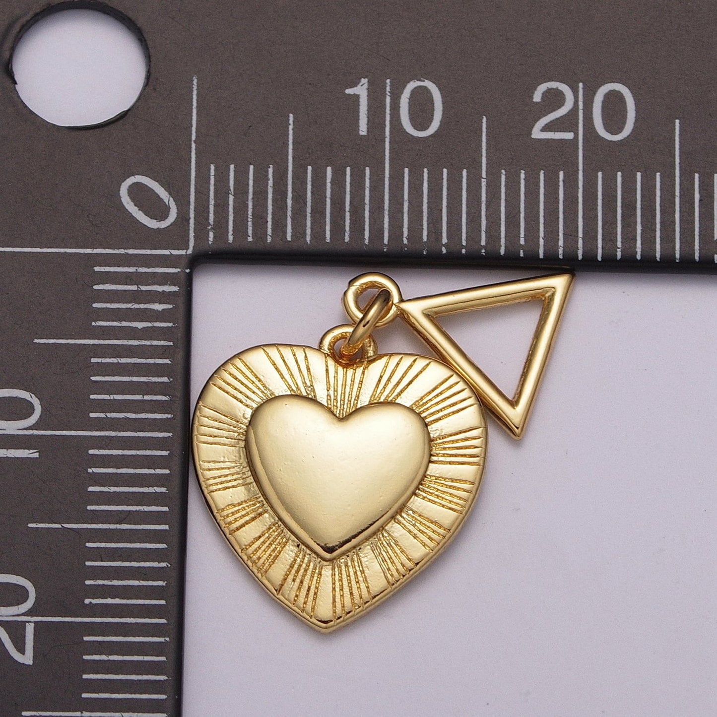 Gold Puffy Heart Charm, Gold Love Heart Charms For Bracelet Necklace Earing Triangle Bail Jewelry Making Supplies M-889