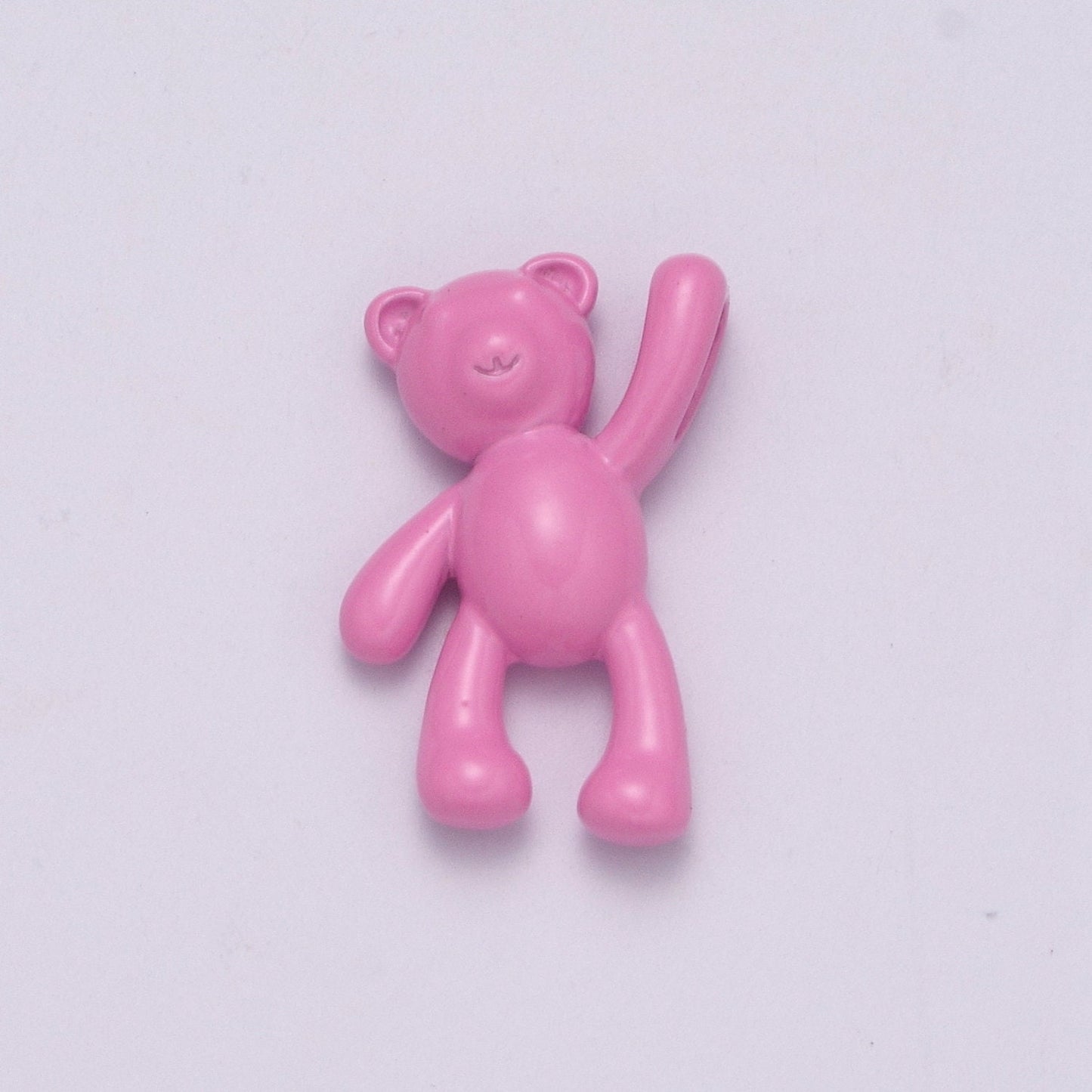 2 Size of Choices Dainty Pink Enamel Teddy Bear Charm Dangle Charm for Necklace Earring Bracelet Bear Family Jewelry Making Supply,M-821