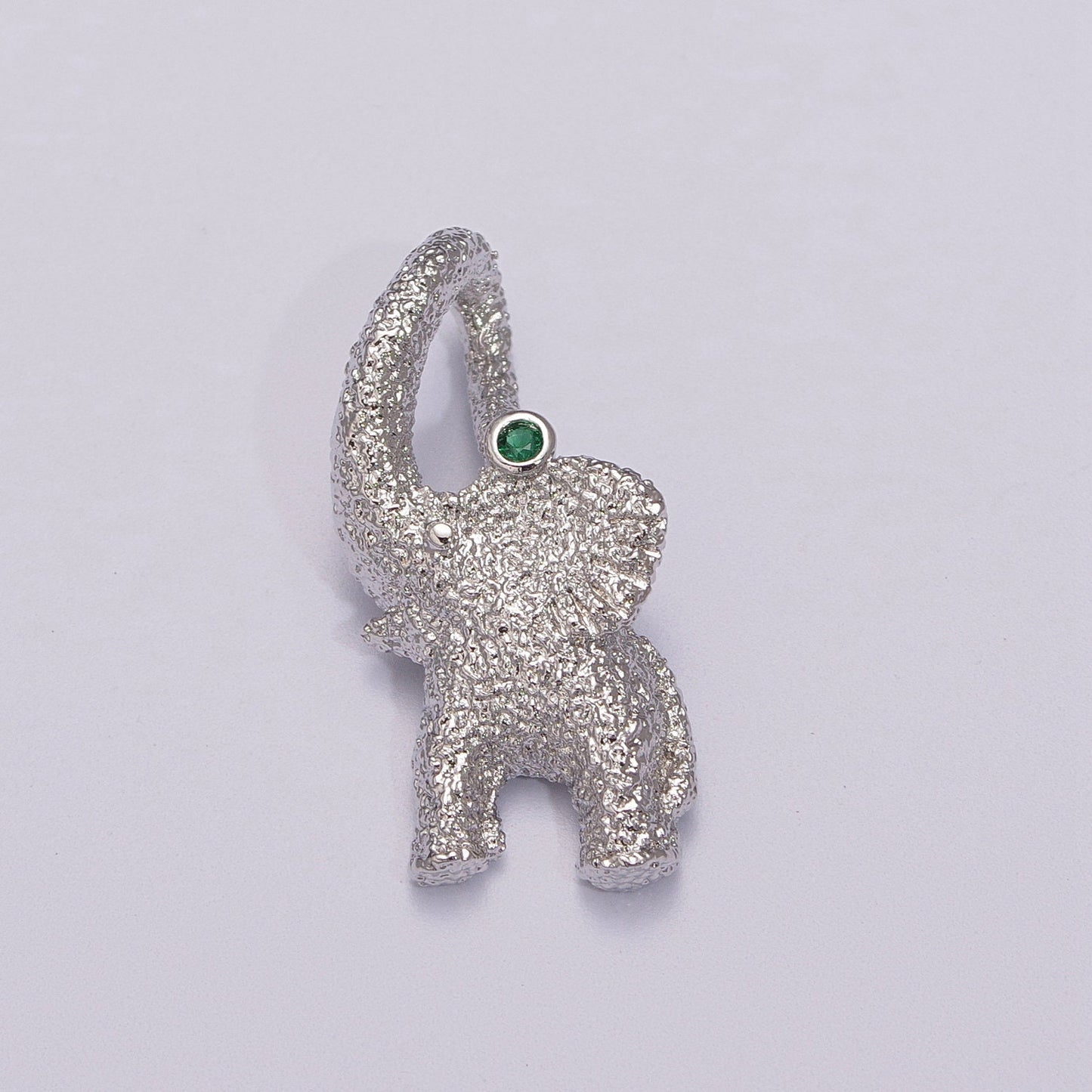 Gold Filled Circus Elephant Pendant Charm, Green CZ Pendant Charm Wild Animal Charm Safari Pendant, For DIY Jewelry Making E-609, E-610