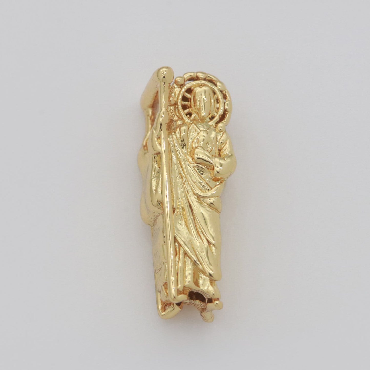 Dainty Gold Saint Jude Bead Spacer St Judas Bead for Bracelet Supply Component Jewelry Making Silver / Black Religious Protection Gift,B-631