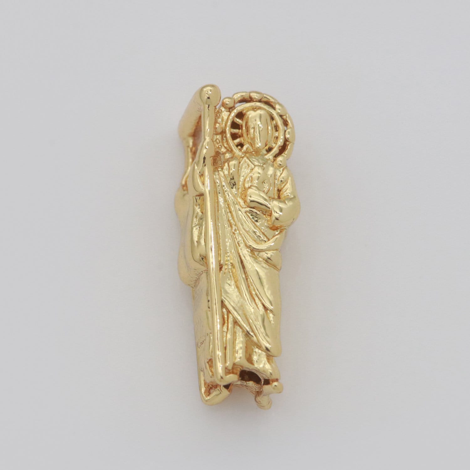 Dainty Gold Saint Jude Bead Spacer St Judas Bead for Bracelet Supply Component Jewelry Making Silver / Black Religious Protection Gift,B-631