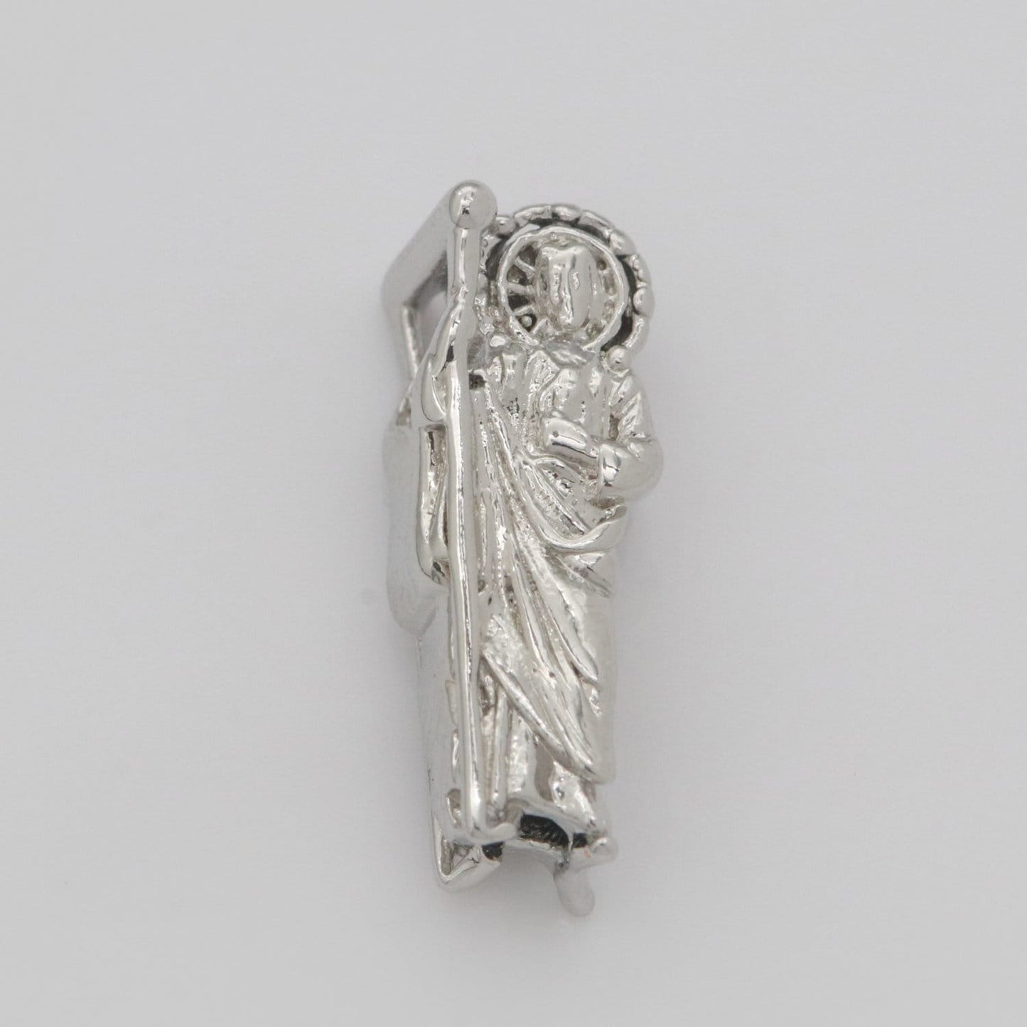 Dainty Gold Saint Jude Bead Spacer St Judas Bead for Bracelet Supply Component Jewelry Making Silver / Black Religious Protection Gift,B-631