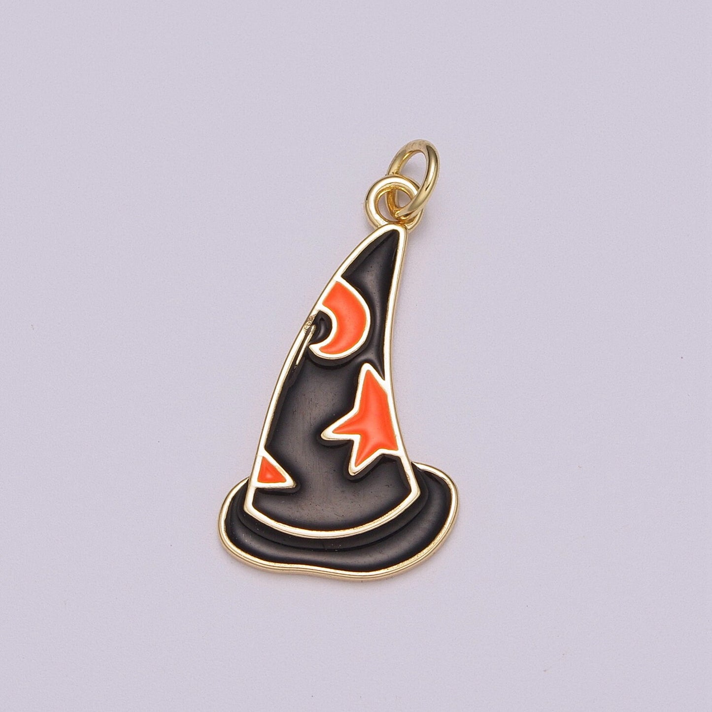 Black Witch Hat Charm Enamel Halloween sorcerers hat Pendant Halloween Jewelry Inspired for Necklace Bracelet Earring Supply