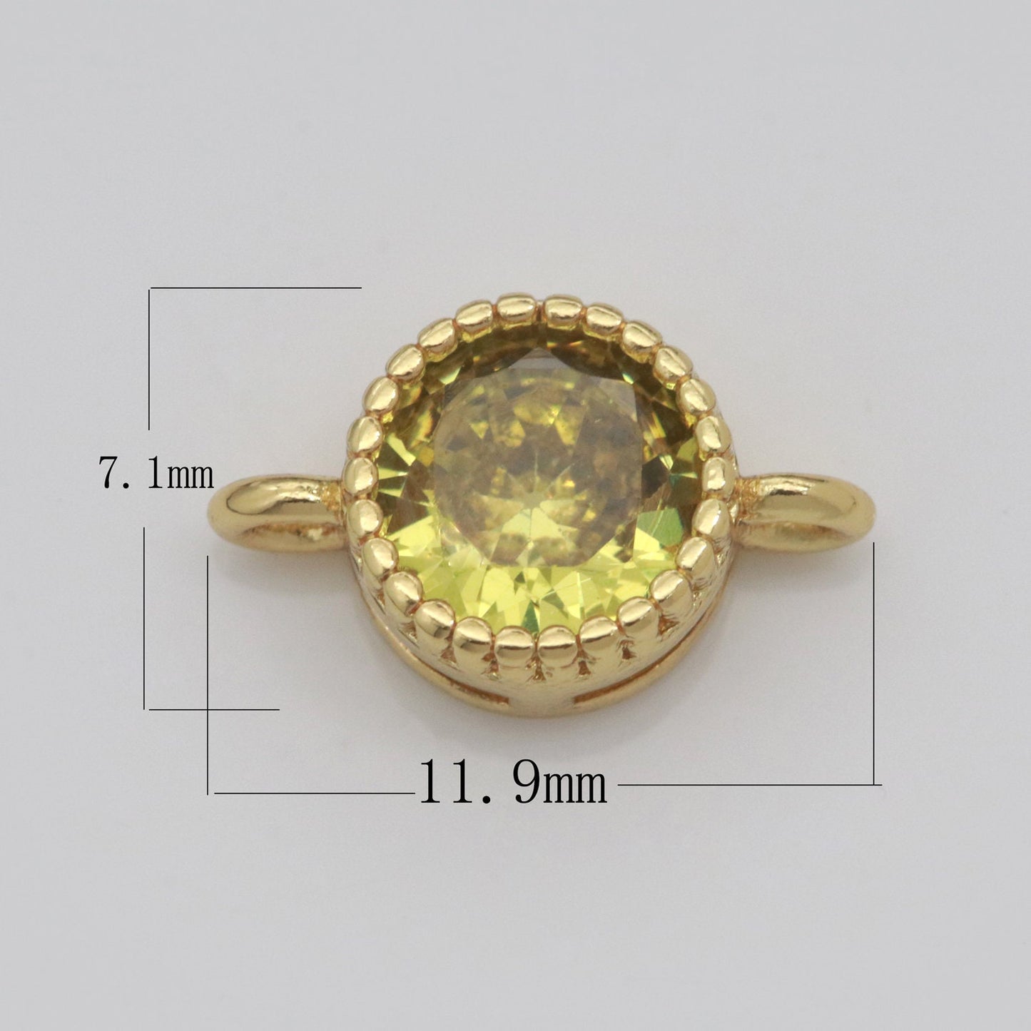 Simplicity Round Solitaire CZ Gold Connector Circle Diamond Cut Dainty Cubic Zirconia Connector for Necklace Bracelet Supply Y-314 - Y-321