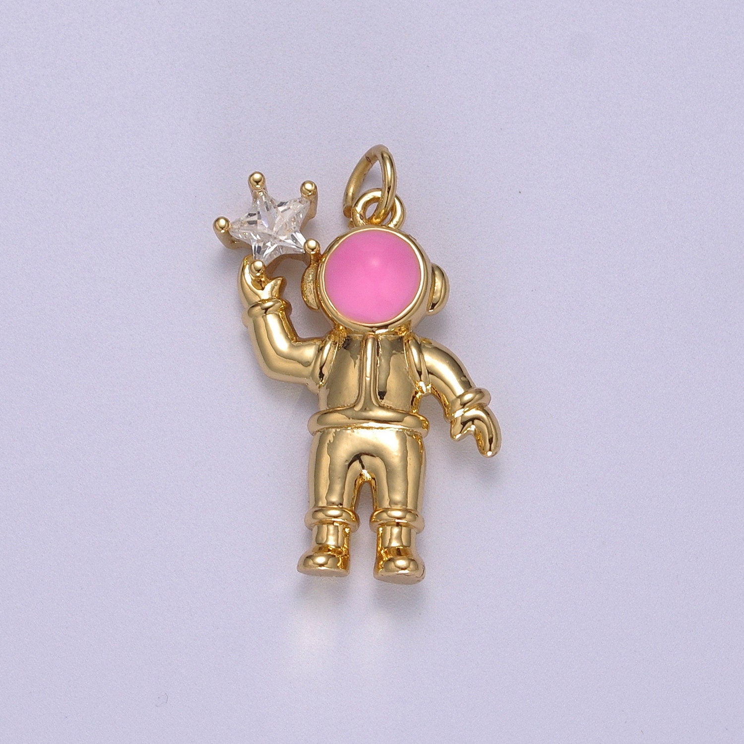 Cute Dainty Astronaut Charm, Enamel Robot Pendant Star Kids Monster Charm for Necklace Earring Bracelet Component Halloween Charm M-828-M830