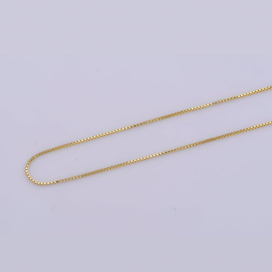 1pc 15.7'' ready to wear Gold Square Box Chain Necklace, Layering Dainty Box Chain For Jewelry Making with Pendant Supply WA-275
