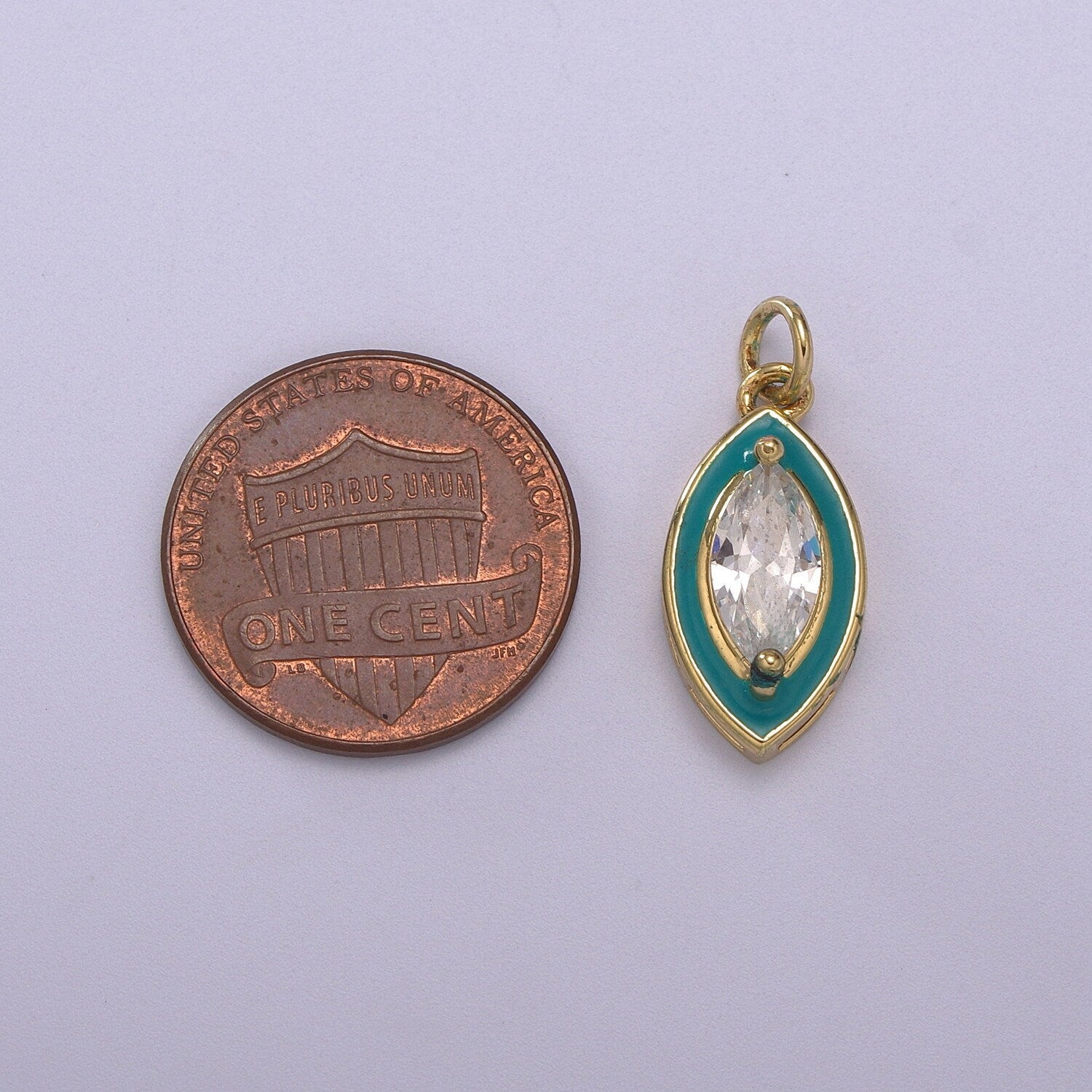 1Pc Gold Eye Enamel Solitaire CZ Charms, Cubic Evil Eye charm with color Enamel to choose Charm Medallion for Necklace,M-682-M685