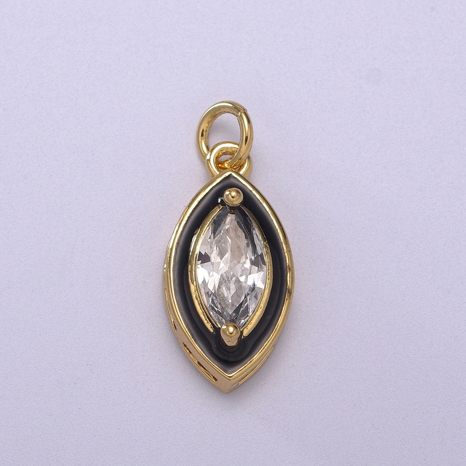 1Pc Gold Eye Enamel Solitaire CZ Charms, Cubic Evil Eye charm with color Enamel to choose Charm Medallion for Necklace,M-682-M685