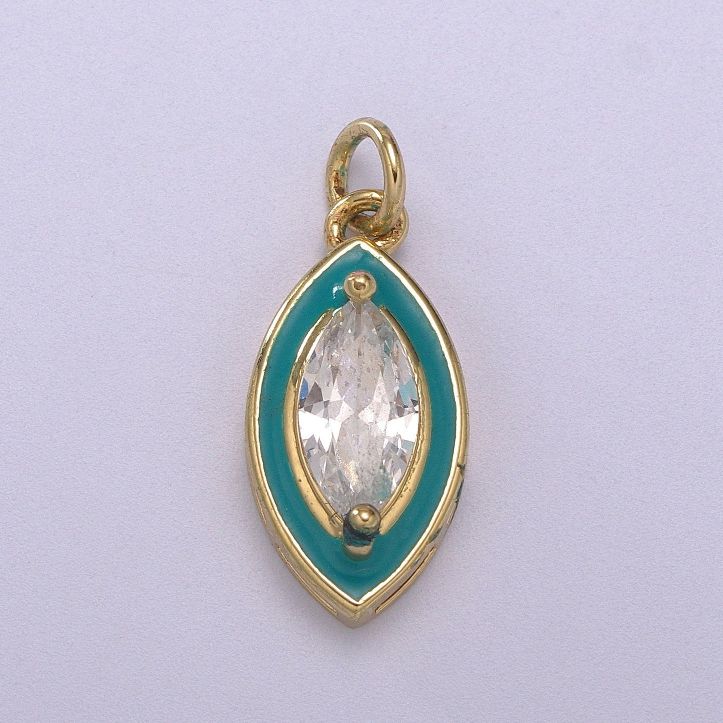 1Pc Gold Eye Enamel Solitaire CZ Charms, Cubic Evil Eye charm with color Enamel to choose Charm Medallion for Necklace,M-682-M685