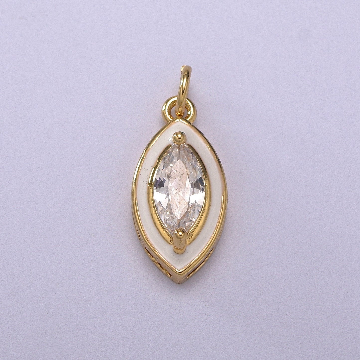 1Pc Gold Eye Enamel Solitaire CZ Charms, Cubic Evil Eye charm with color Enamel to choose Charm Medallion for Necklace,M-682-M685