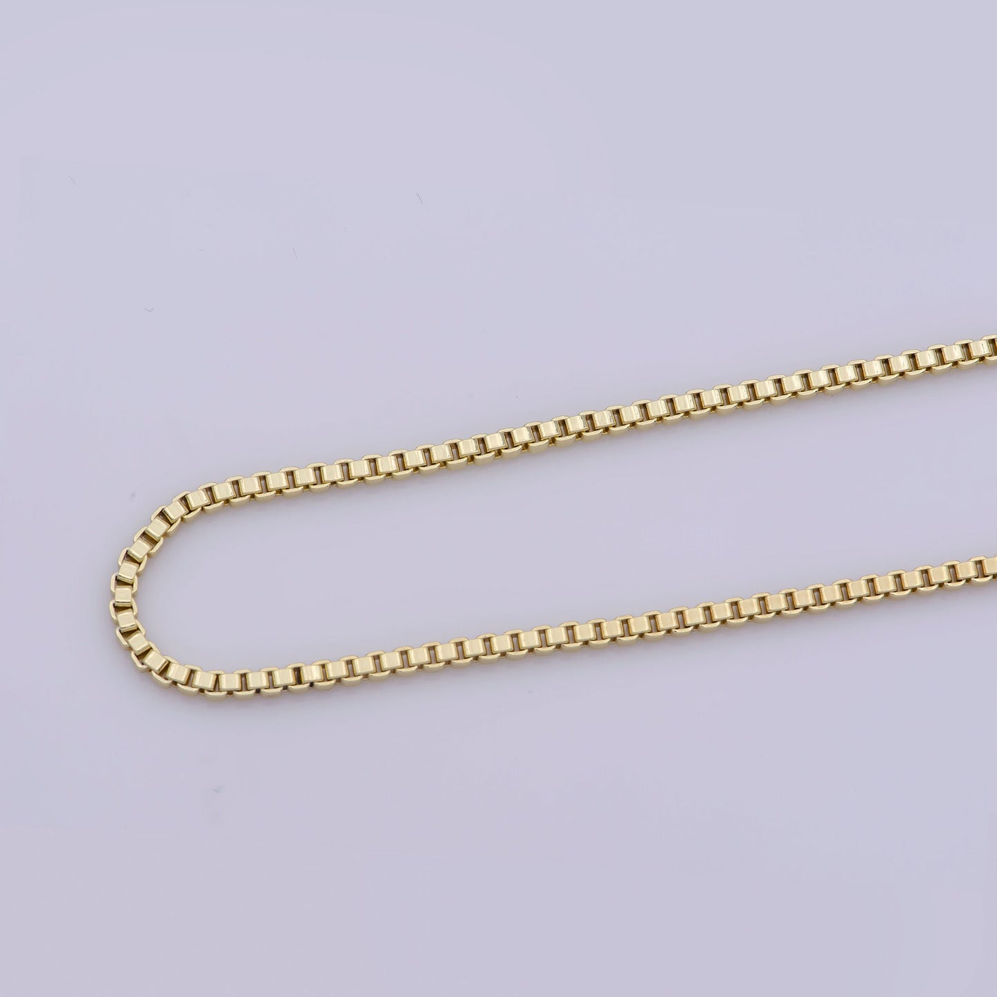 1pc 17.7'' ready to wear Gold Square Box Chain Necklace, Layering Dainty Box Chain For Jewelry Making with Pendant Charm, WA-280