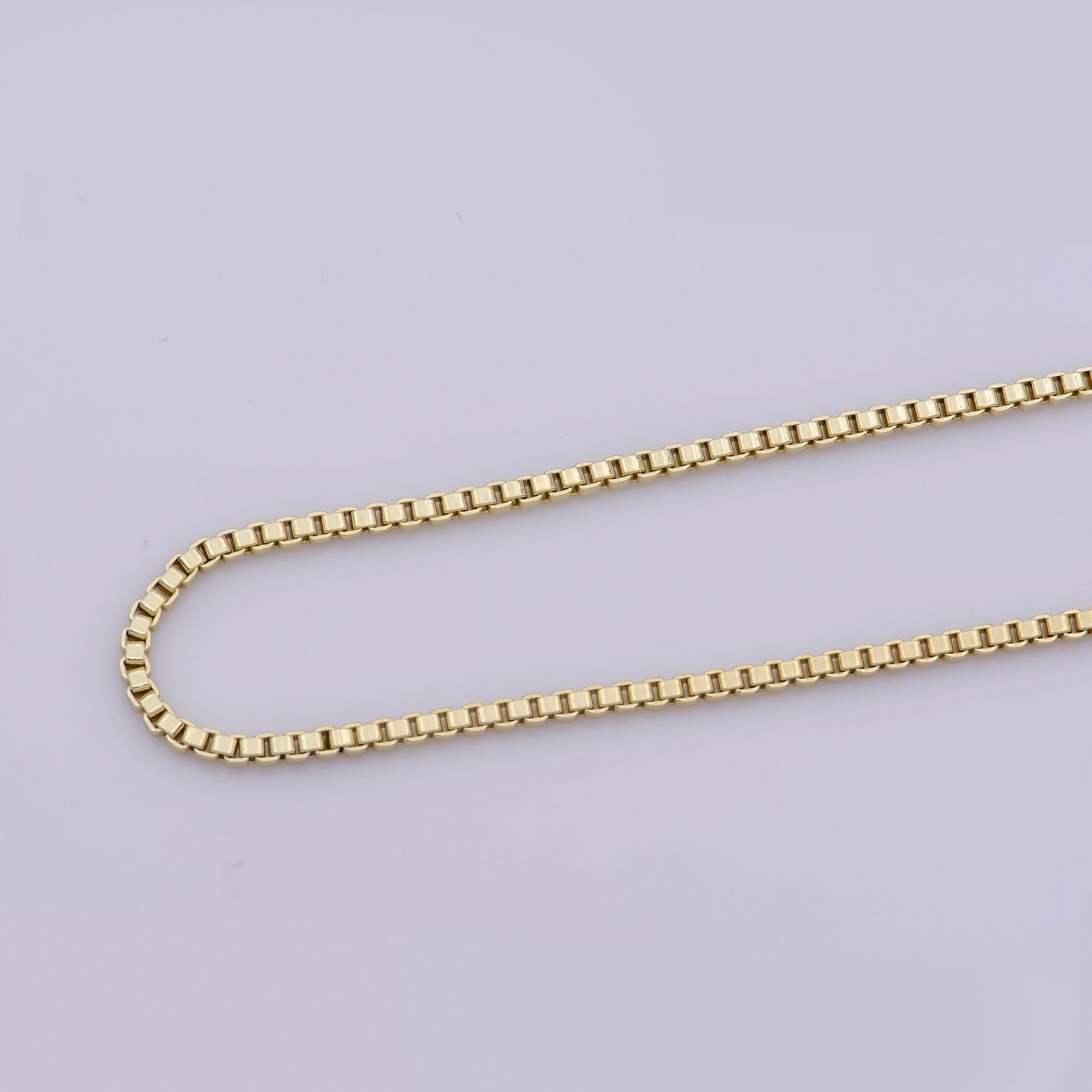 1pc 17.7'' ready to wear Gold Square Box Chain Necklace, Layering Dainty Box Chain For Jewelry Making with Pendant Charm, WA-280