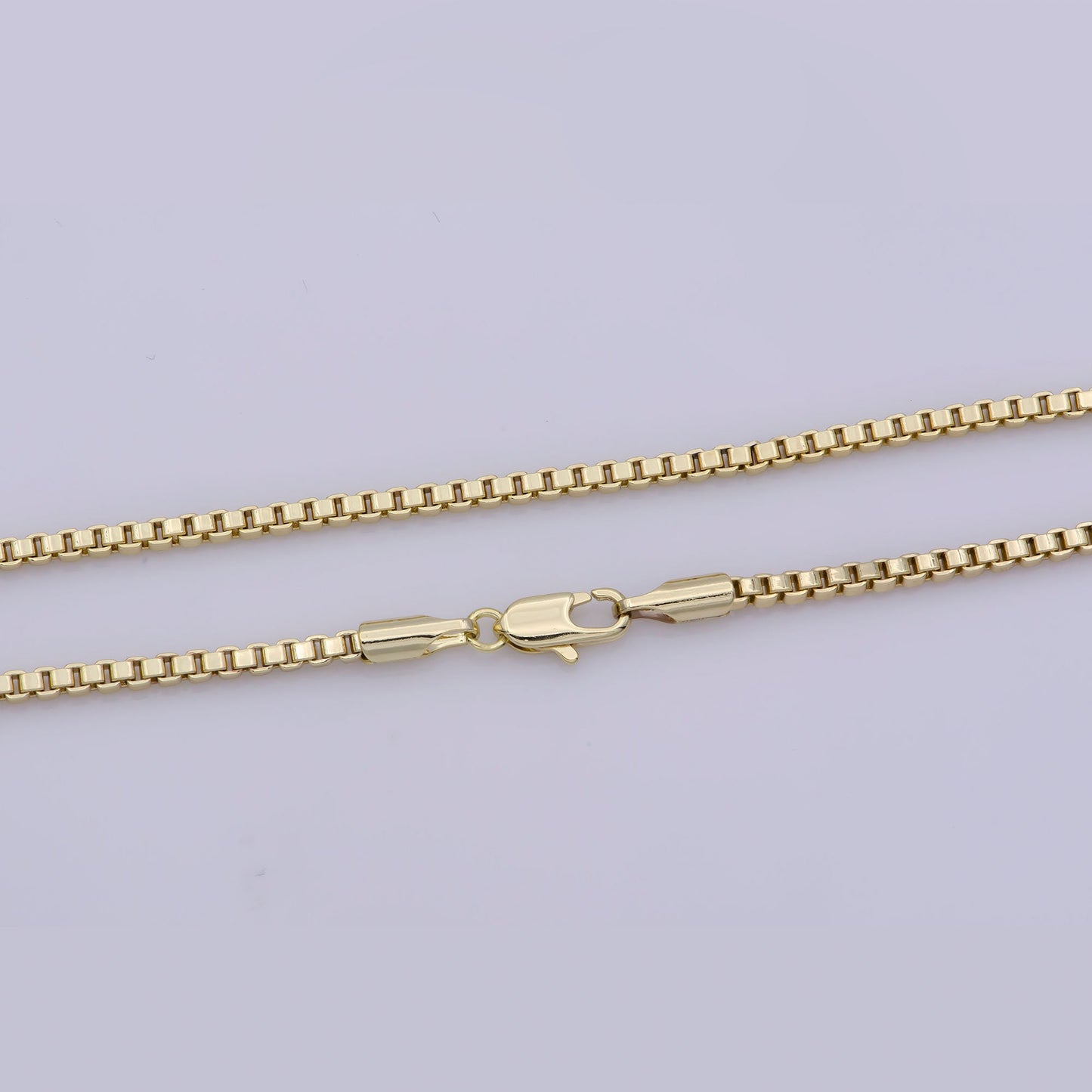 1pc 17.7'' ready to wear Gold Square Box Chain Necklace, Layering Dainty Box Chain For Jewelry Making with Pendant Charm, WA-280