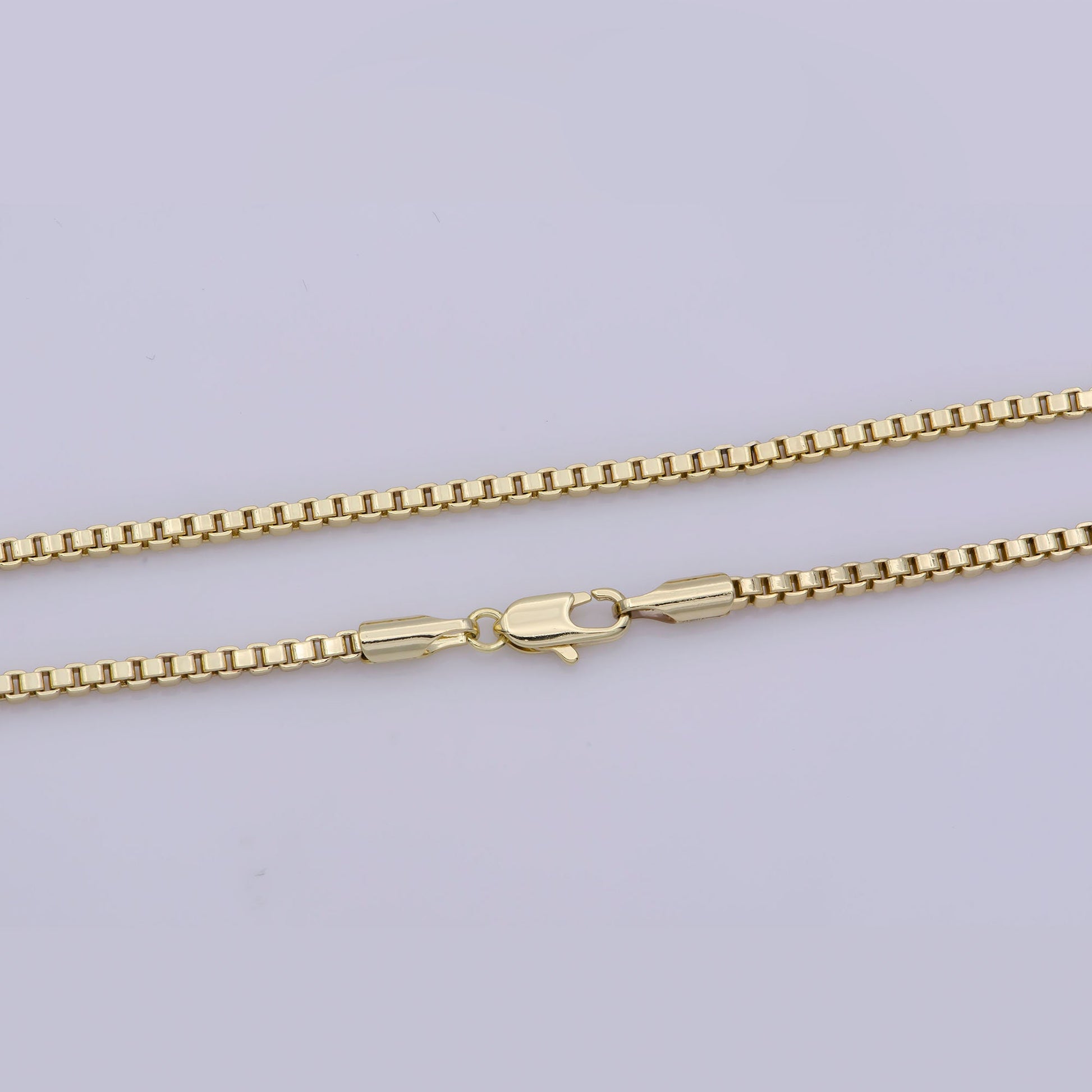 1pc 17.7'' ready to wear Gold Square Box Chain Necklace, Layering Dainty Box Chain For Jewelry Making with Pendant Charm, WA-280