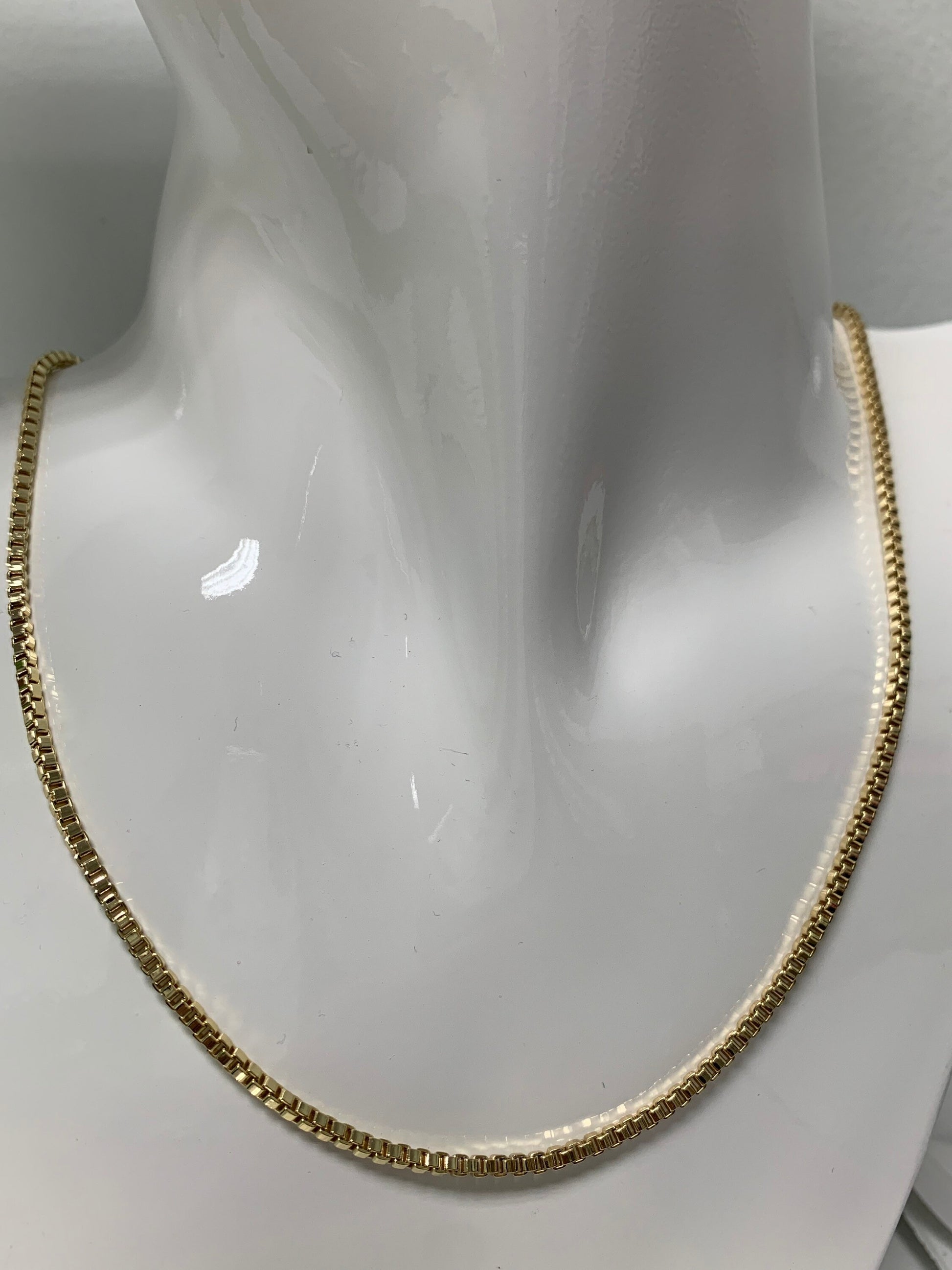 1pc 17.7'' ready to wear Gold Square Box Chain Necklace, Layering Dainty Box Chain For Jewelry Making with Pendant Charm, WA-280