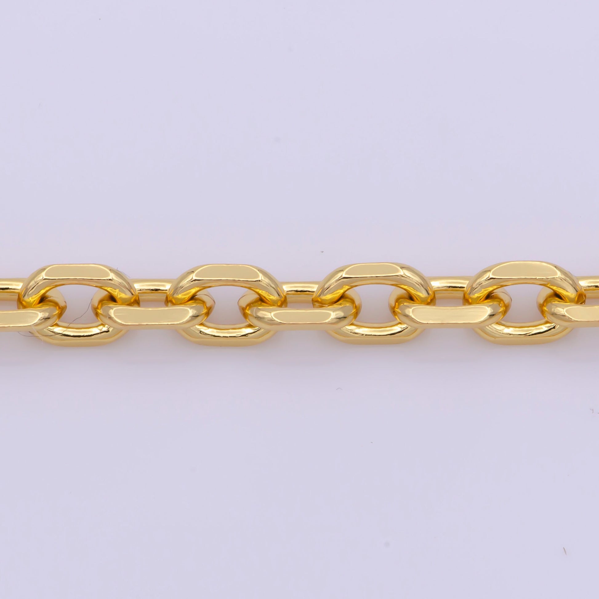 1pc 17.8'' Ready to Use Bold Gold Rolo Necklace Chain, Layering Thick Rolo Chain Dainty Necklace,For Pendant Charm Necklace Making,WA-294
