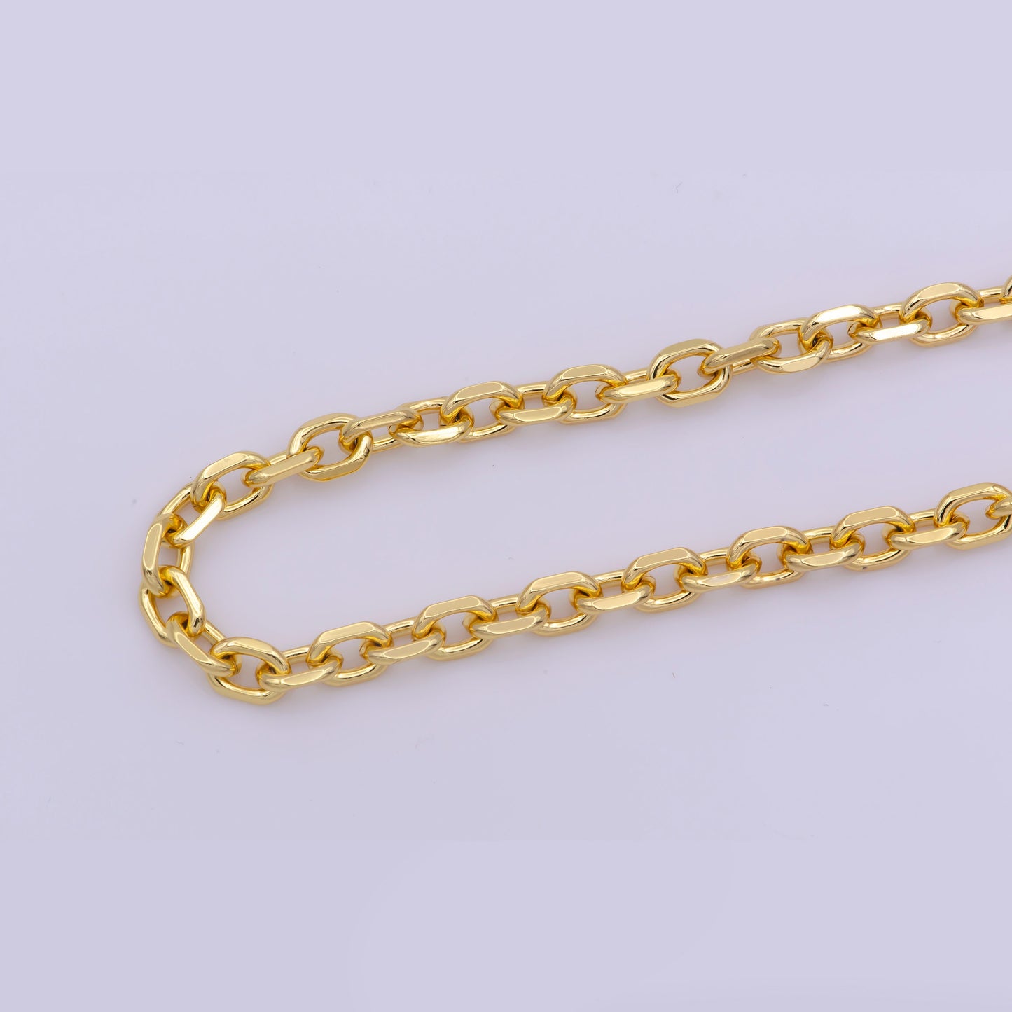 1pc 17.8'' Ready to Use Bold Gold Rolo Necklace Chain, Layering Thick Rolo Chain Dainty Necklace,For Pendant Charm Necklace Making,WA-294