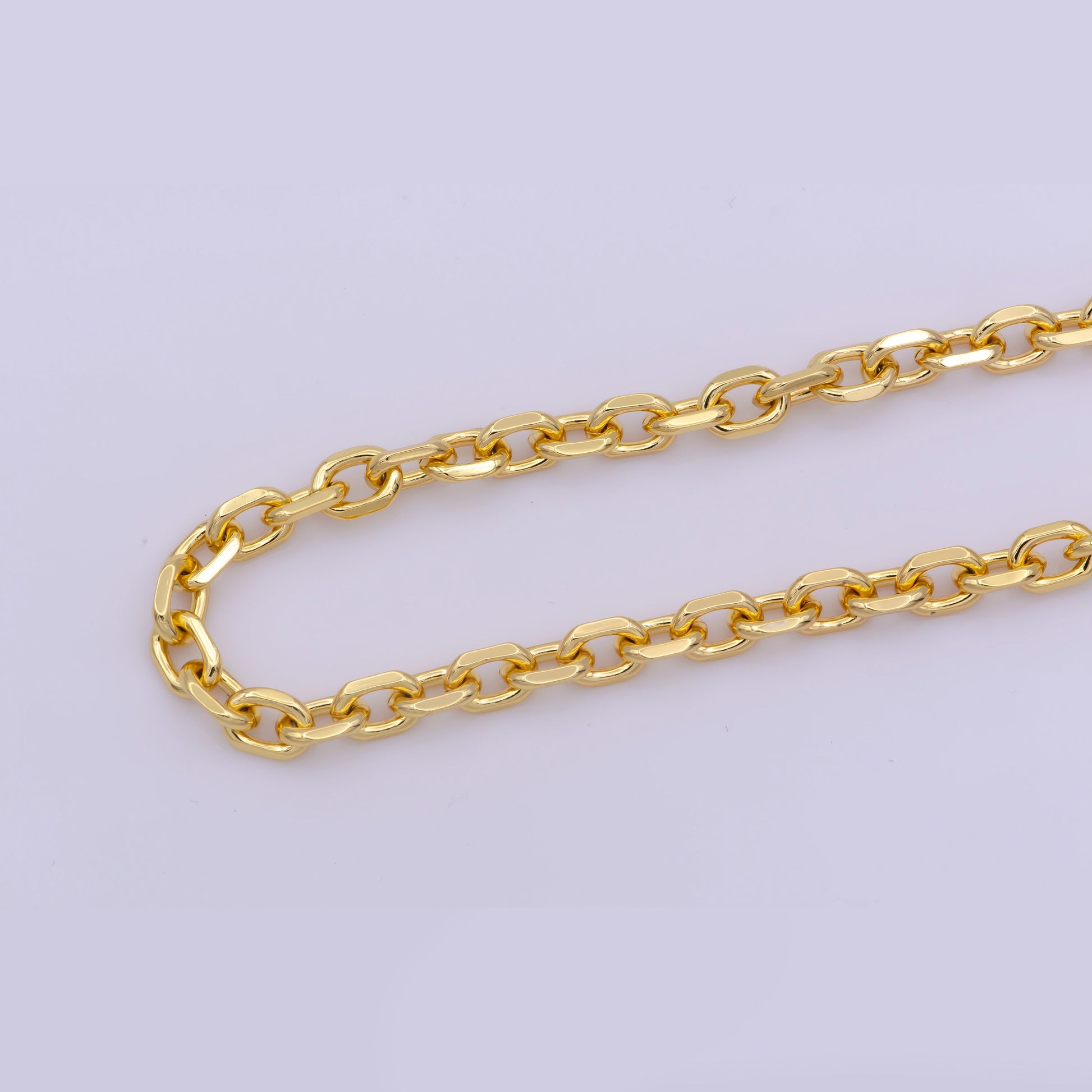 1pc 17.8'' Ready to Use Bold Gold Rolo Necklace Chain, Layering Thick Rolo Chain Dainty Necklace,For Pendant Charm Necklace Making,WA-294
