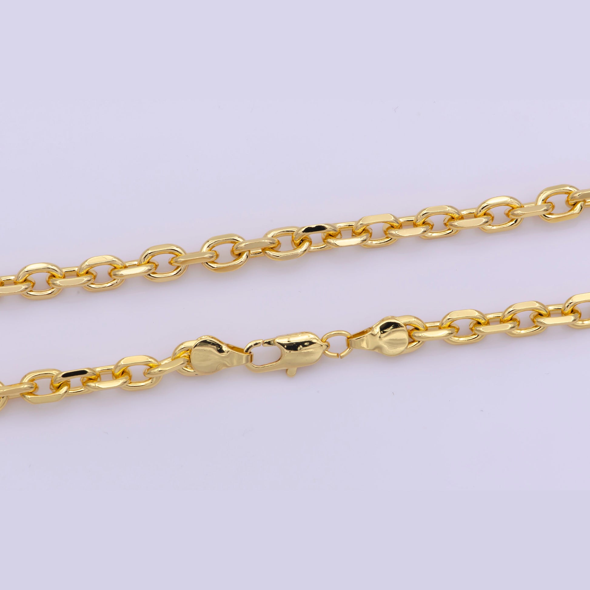 1pc 17.8'' Ready to Use Bold Gold Rolo Necklace Chain, Layering Thick Rolo Chain Dainty Necklace,For Pendant Charm Necklace Making,WA-294
