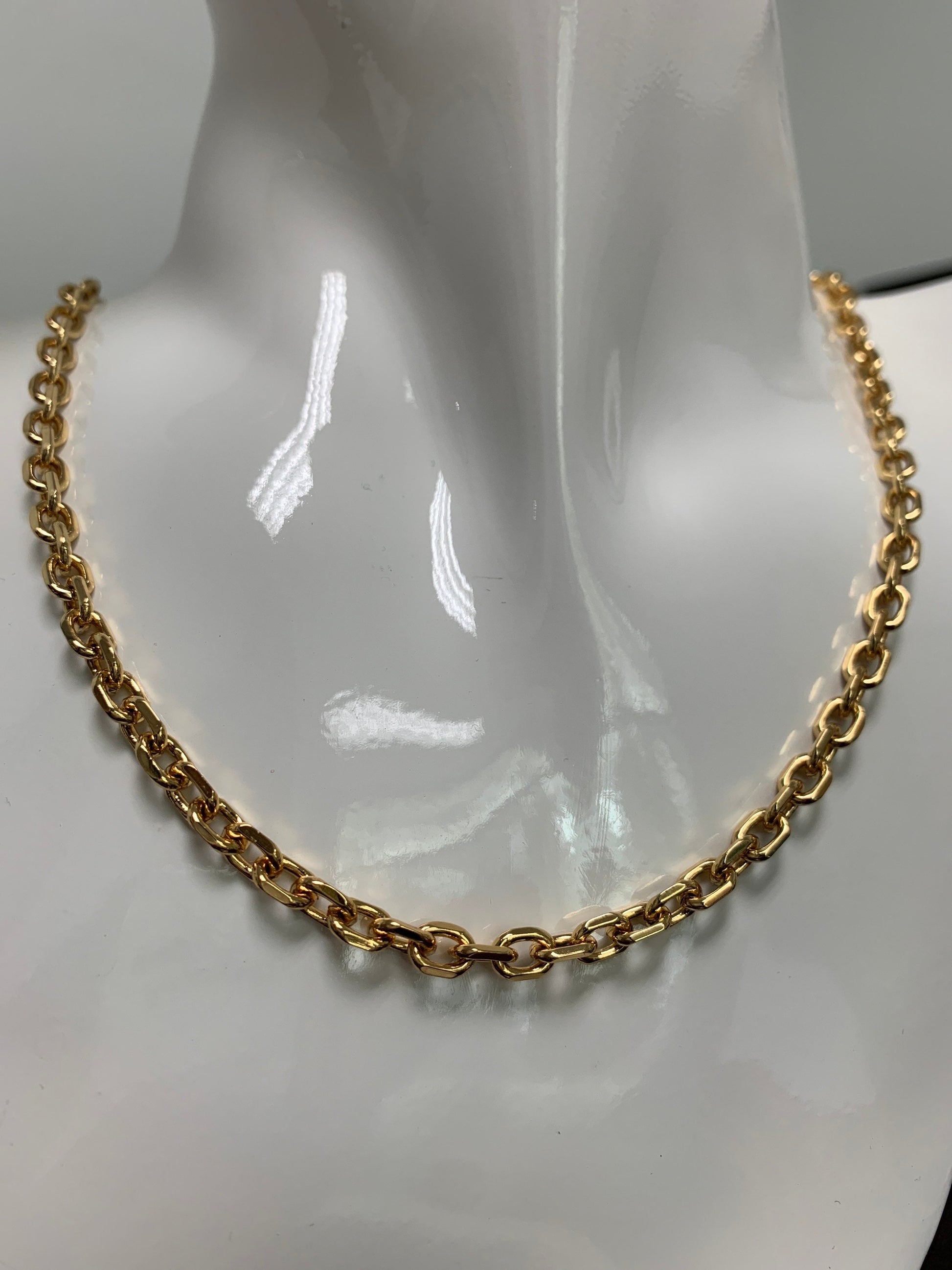1pc 17.8'' Ready to Use Bold Gold Rolo Necklace Chain, Layering Thick Rolo Chain Dainty Necklace,For Pendant Charm Necklace Making,WA-294