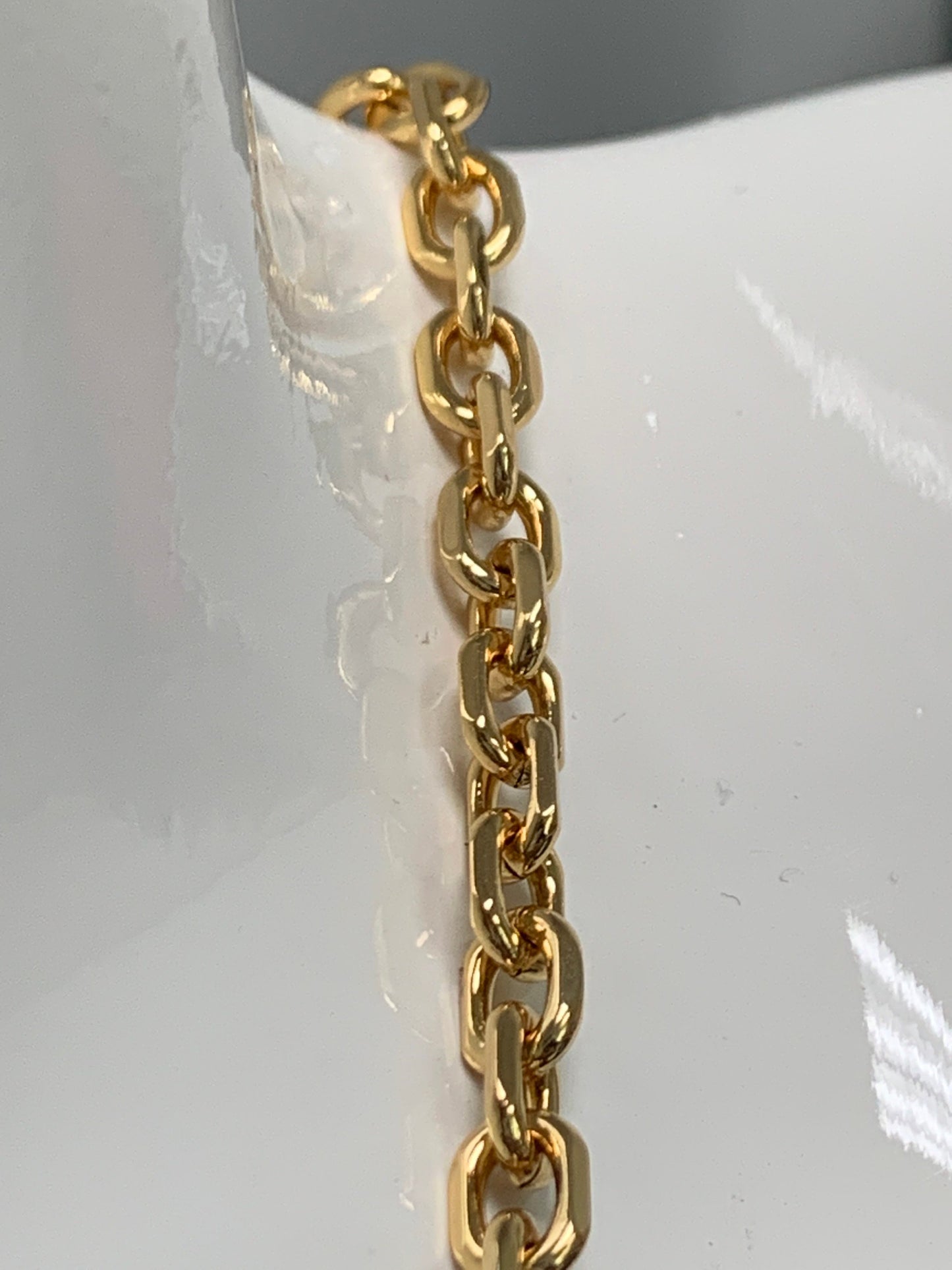 1pc 17.8'' Ready to Use Bold Gold Rolo Necklace Chain, Layering Thick Rolo Chain Dainty Necklace,For Pendant Charm Necklace Making,WA-294