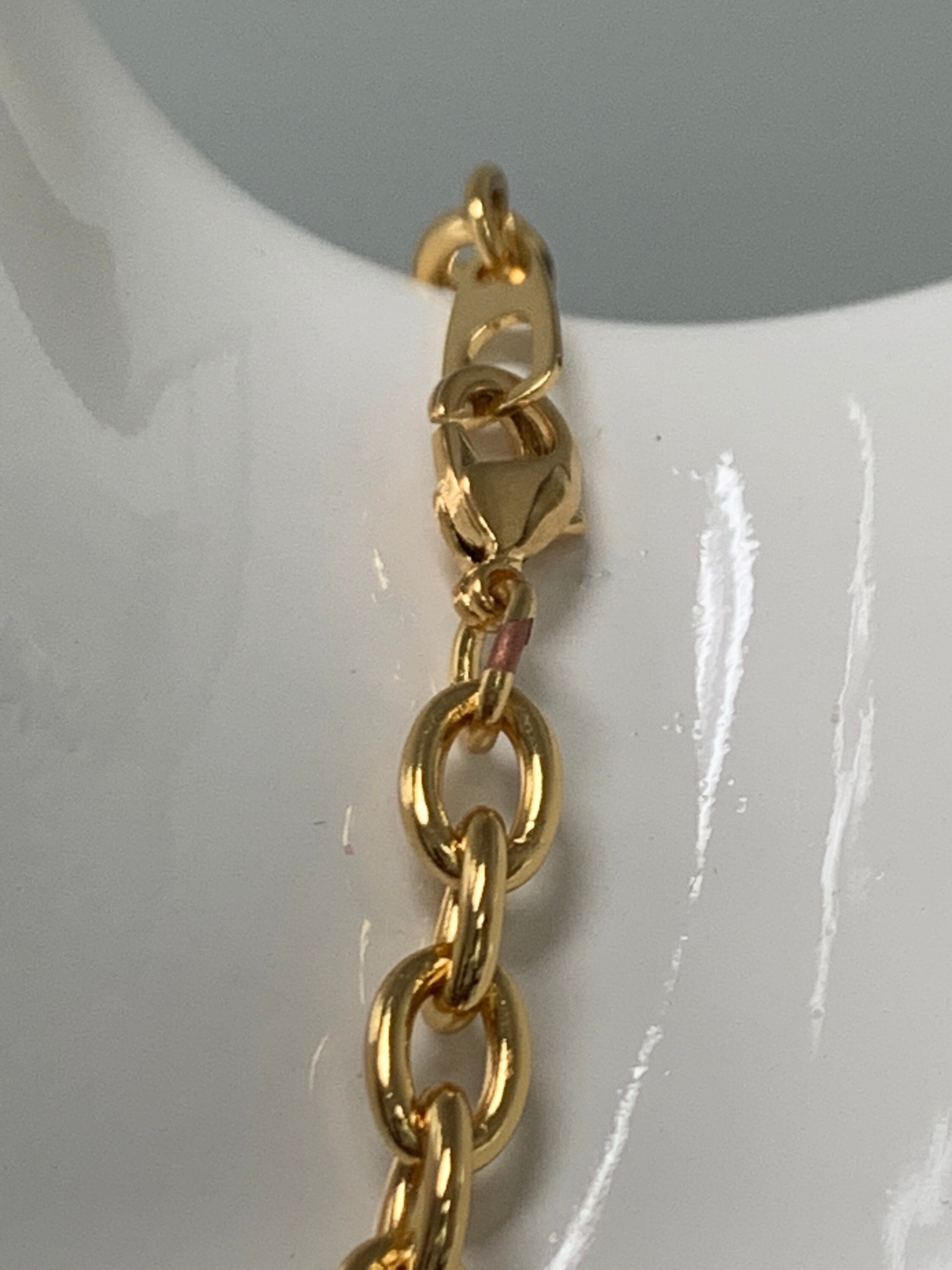 1pc 17.8'' Ready to Use Gold Rolo Necklace Chain, Layering Oval Rolo Chain Dainty Necklace,For Pendant Charm Necklace Making,WA-297