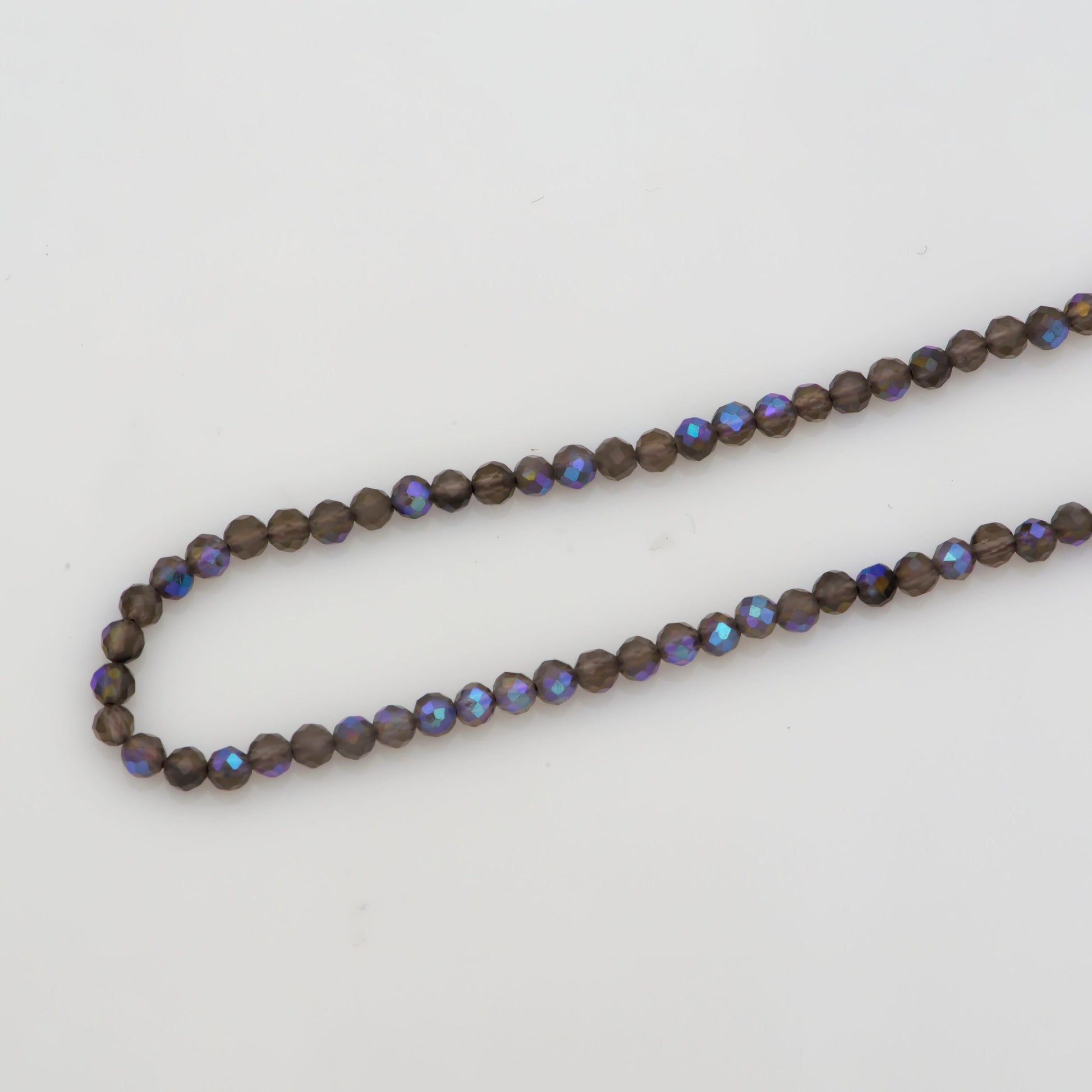 Gorgeous 16"+1" ext. Smoky Grey MoonStone Tiny Bead Necklace, Gold Necklace for Women semi Precious Stone Beaded Necklace, Gemstone, WA-309
