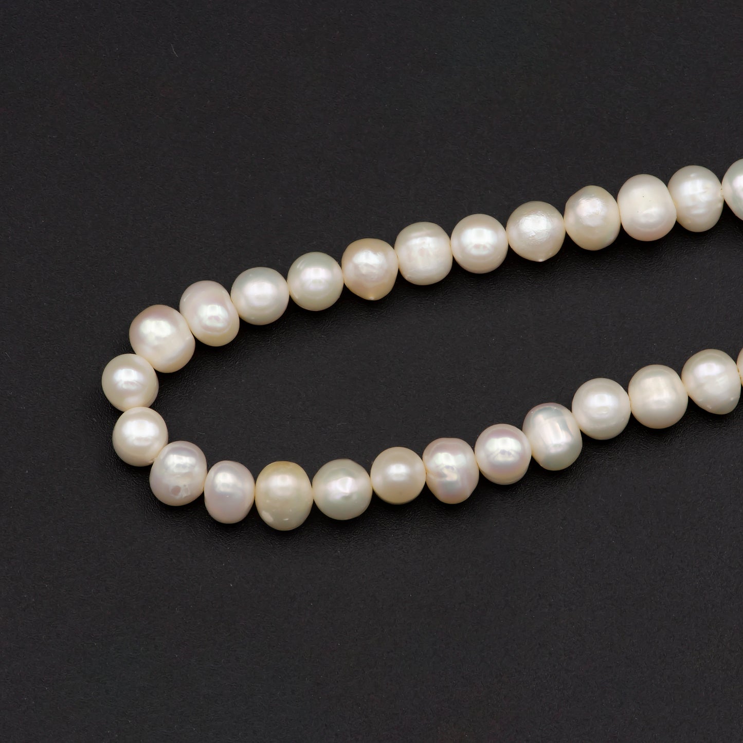 6.5 mm (w)16" (h)+2.5"extender Off White Baroque Pearl Choker Necklace,Fresh Water Mother of Pearl Chain Necklace Beaded Gold Clasp WA-334