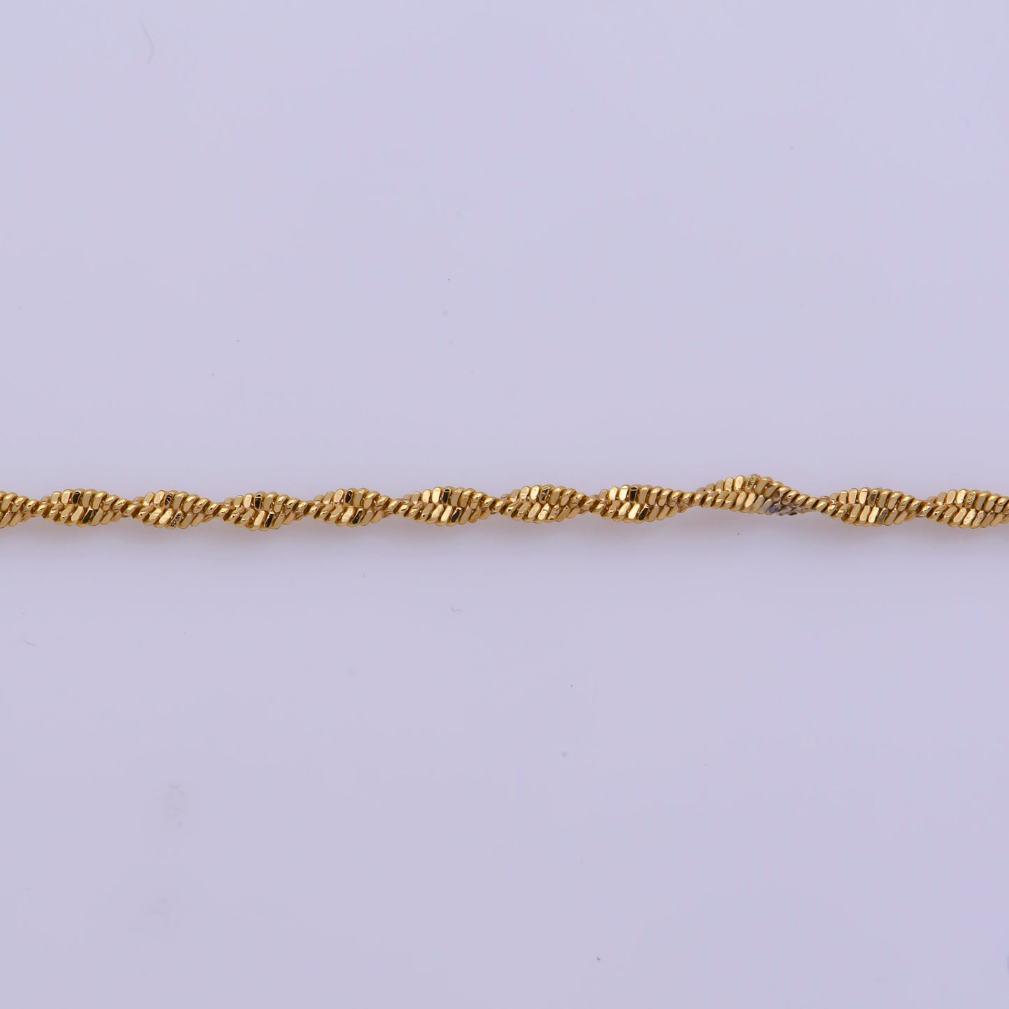 1pc 17.7'' Ready to Use Gold Twisted Necklace Chain, Layering Singapore Chain Dainty Necklace, For Pendant Charm Necklace Making, 367