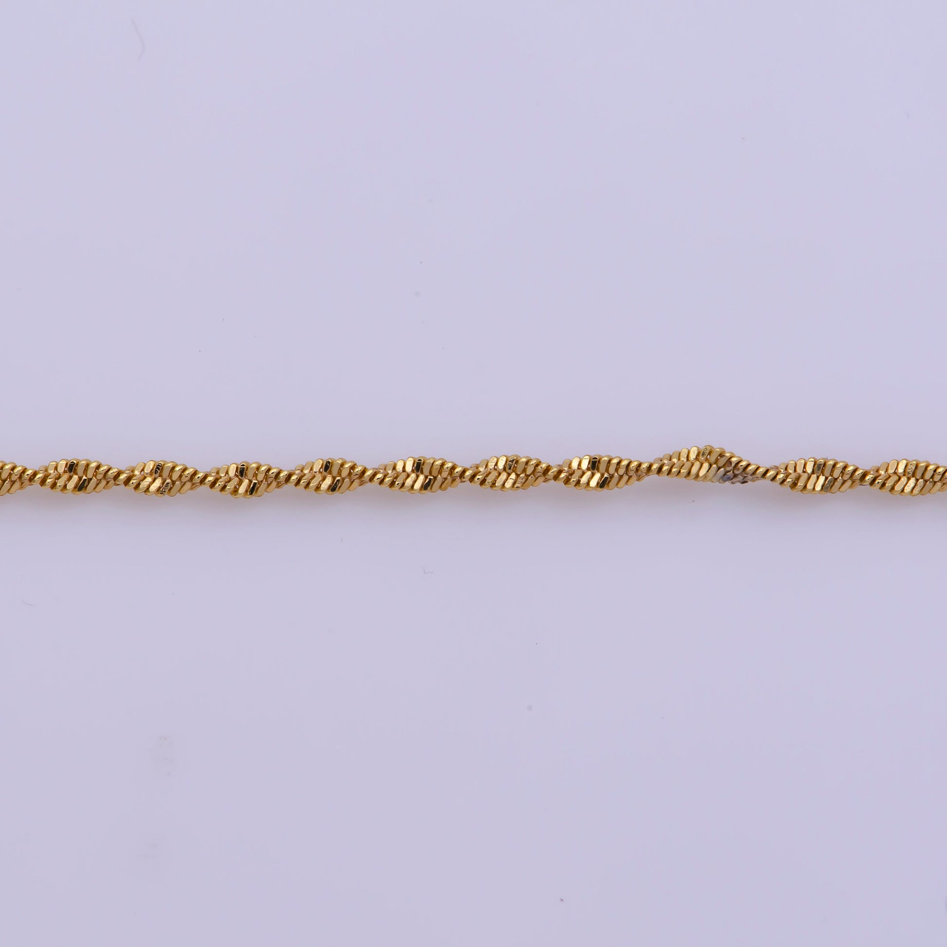 1pc 17.7'' Ready to Use Gold Twisted Necklace Chain, Layering Singapore Chain Dainty Necklace, For Pendant Charm Necklace Making, 367
