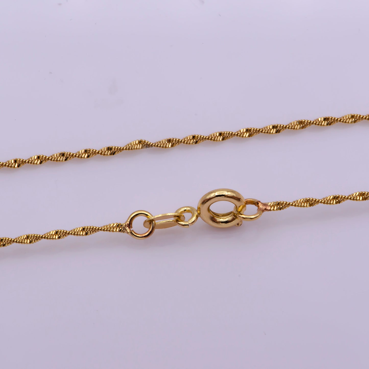 1pc 17.7'' Ready to Use Gold Twisted Necklace Chain, Layering Singapore Chain Dainty Necklace, For Pendant Charm Necklace Making, 367