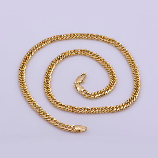 1pc 18.0", 5mm Ready to Use Gold Cuban Curb Necklace Chain,Layering Curb Chain Bold Necklace, For Pendant Charm Necklace, WA-370