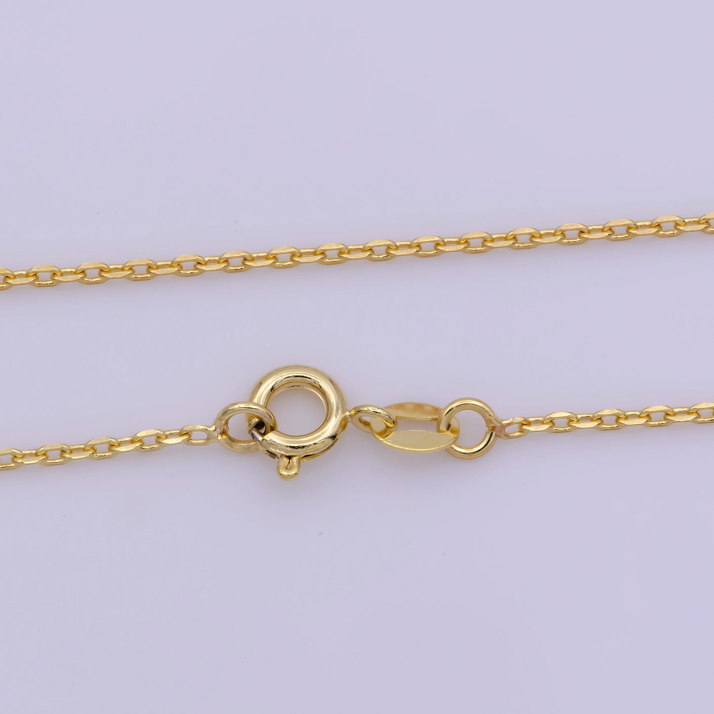1pc 17.2' Ready to Use Gold Rolo Necklace Chain, Layering Rolo Chain Dainty Necklace, For Pendant Charm Necklace Making, WA -376