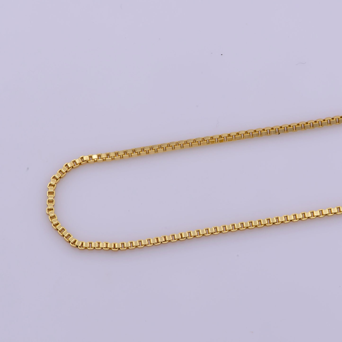 1pc 17.7'' ready to wear Gold Square Box Chain Necklace, Layering Dainty Box Chain For Jewelry Making with Pendant Charm ,WA-378