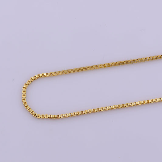 1pc 17.7'' ready to wear Gold Square Box Chain Necklace, Layering Dainty Box Chain For Jewelry Making with Pendant Charm ,WA-378