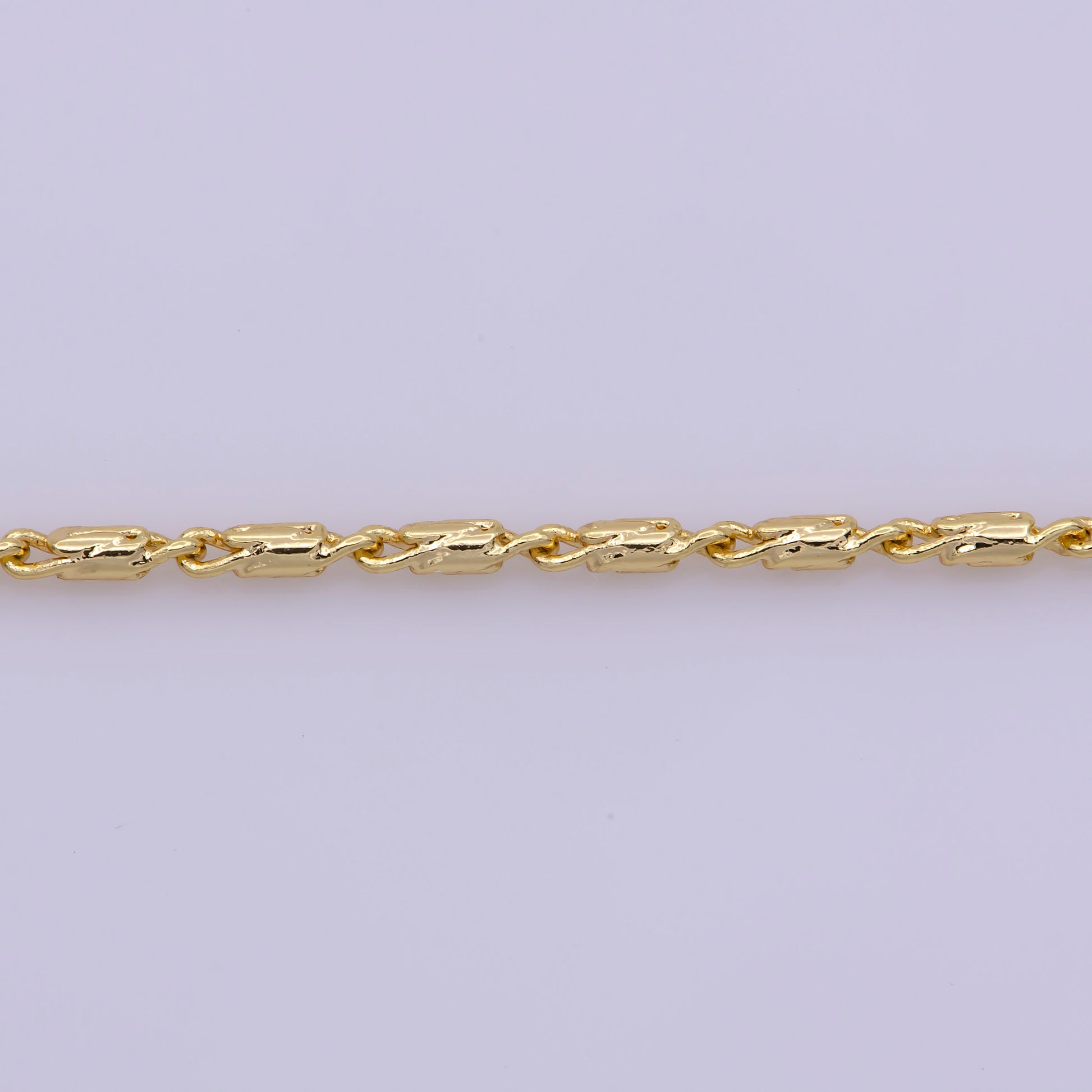 1pc 17.7'' Ready to Use Gold Intertwined Necklace Chain, Bar Twisted Chain Dainty Necklace, Unique For Pendant Charm Necklace Making, WA-380