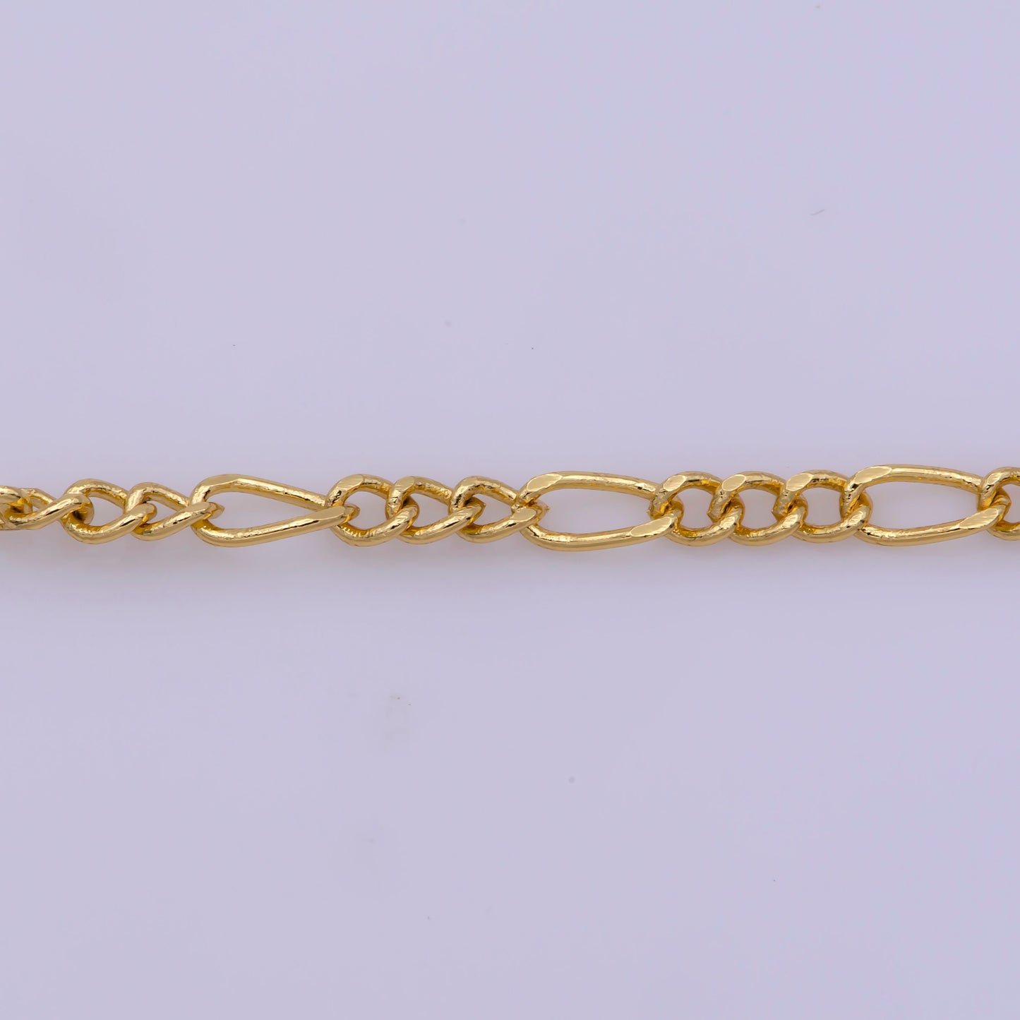 1pc 17.7'' Ready to Use Fancy Gold Figaro Necklace Chain,Layering Figaro Chain Dainty Necklace,Perfect for Pendant CharmNecklace WA-387