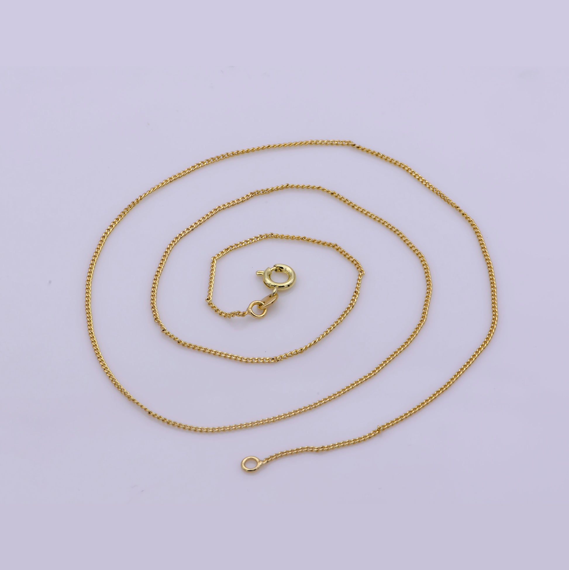 1pc 19.5", 1,0mm Dainty Gold Cuban Curb Necklace Chain,Twisted Curb Chain Bold Necklace, For Pendant Charm Necklace, WA-390