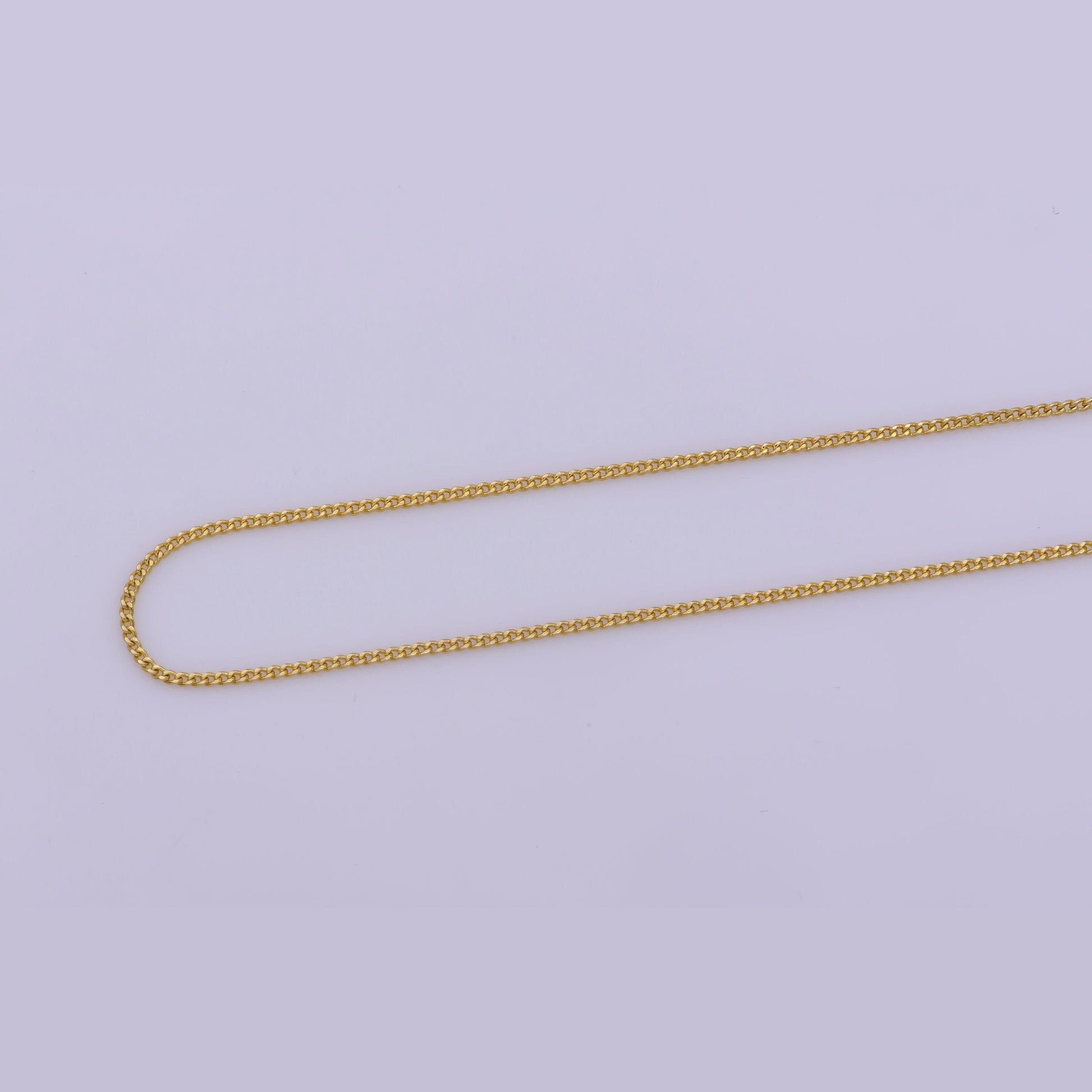 1pc 19.5", 1,0mm Dainty Gold Cuban Curb Necklace Chain,Twisted Curb Chain Bold Necklace, For Pendant Charm Necklace, WA-390