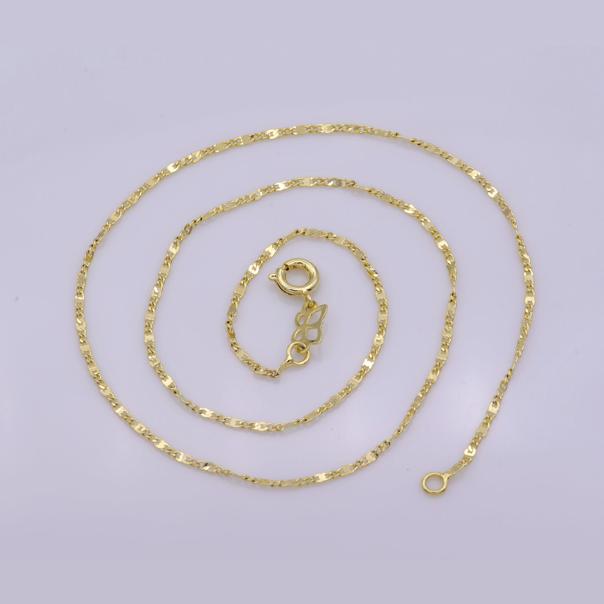 1pc 18.0'' Fancy Gold Anchor Necklace Chain, Figure 8 Layering Mariner Chain Dainty Necklace,For Pendant Charm Necklace Making, WA-392
