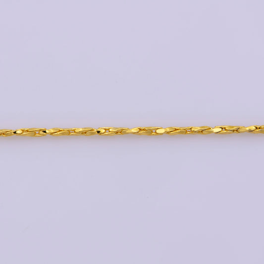 1pc 17.7'' Cross Twist Chain Gold Wheat Necklace Chain, Layer Fox Tail Chain Dainty Necklace, For Pendant Charm Necklace Making, WA-396