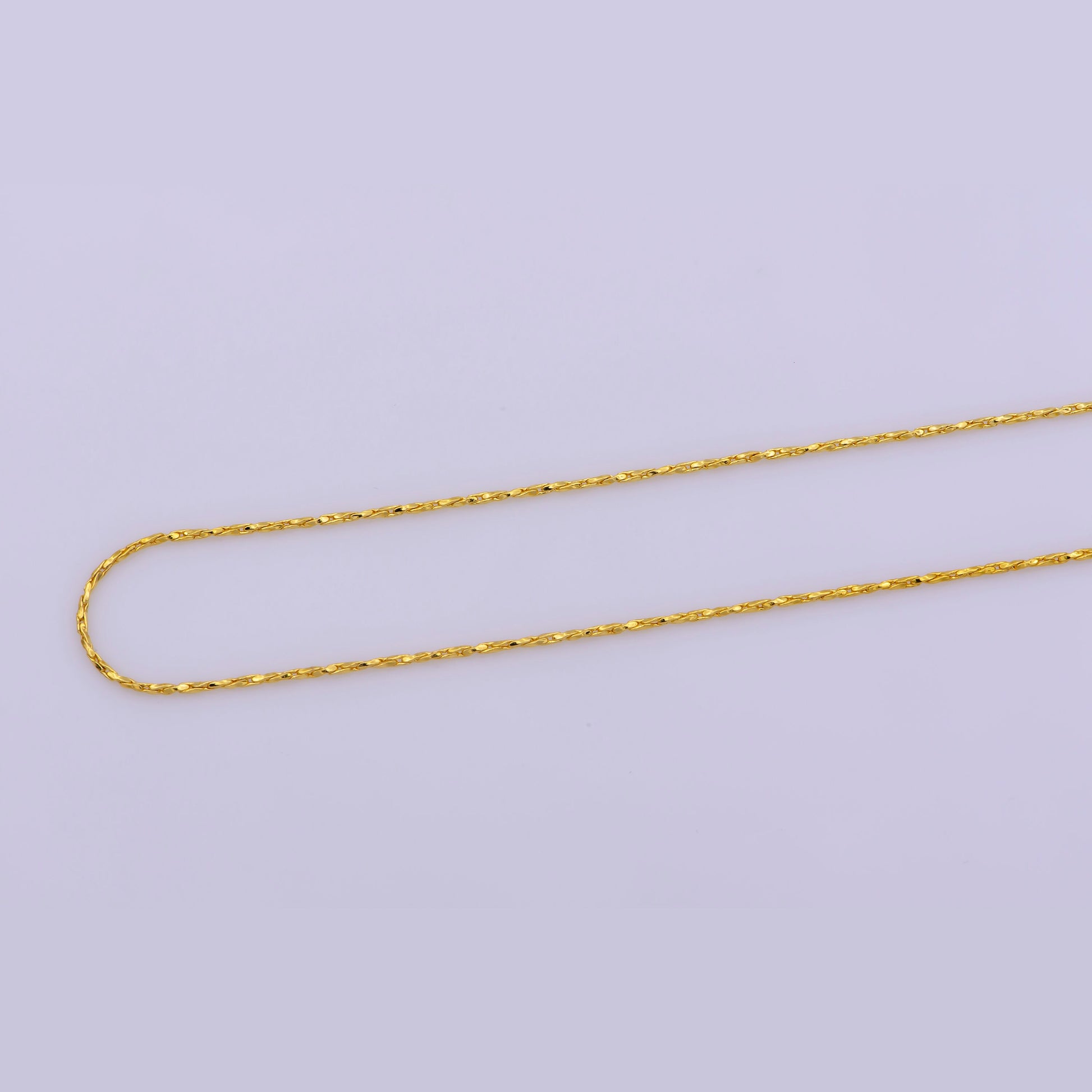 1pc 17.7'' Cross Twist Chain Gold Wheat Necklace Chain, Layer Fox Tail Chain Dainty Necklace, For Pendant Charm Necklace Making, WA-396