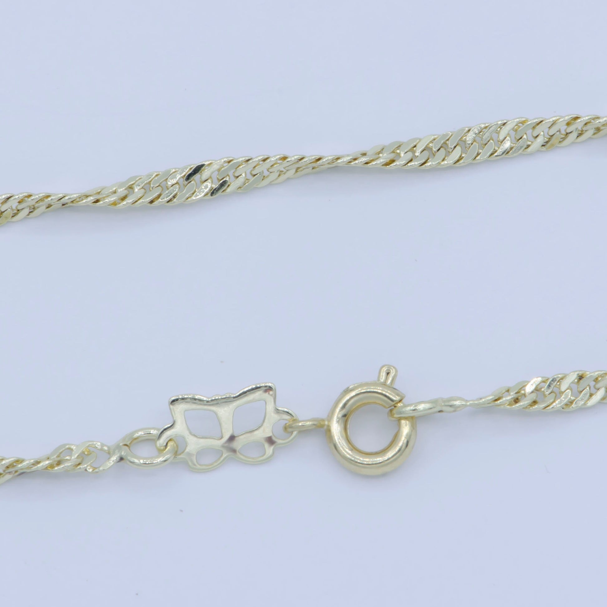 1pc 17.7'' Ready to Use Gold Singapore Necklace Chain, Layering Spiral Chain Dainty Necklace, Perfect for Pendant Necklace, WA-228
