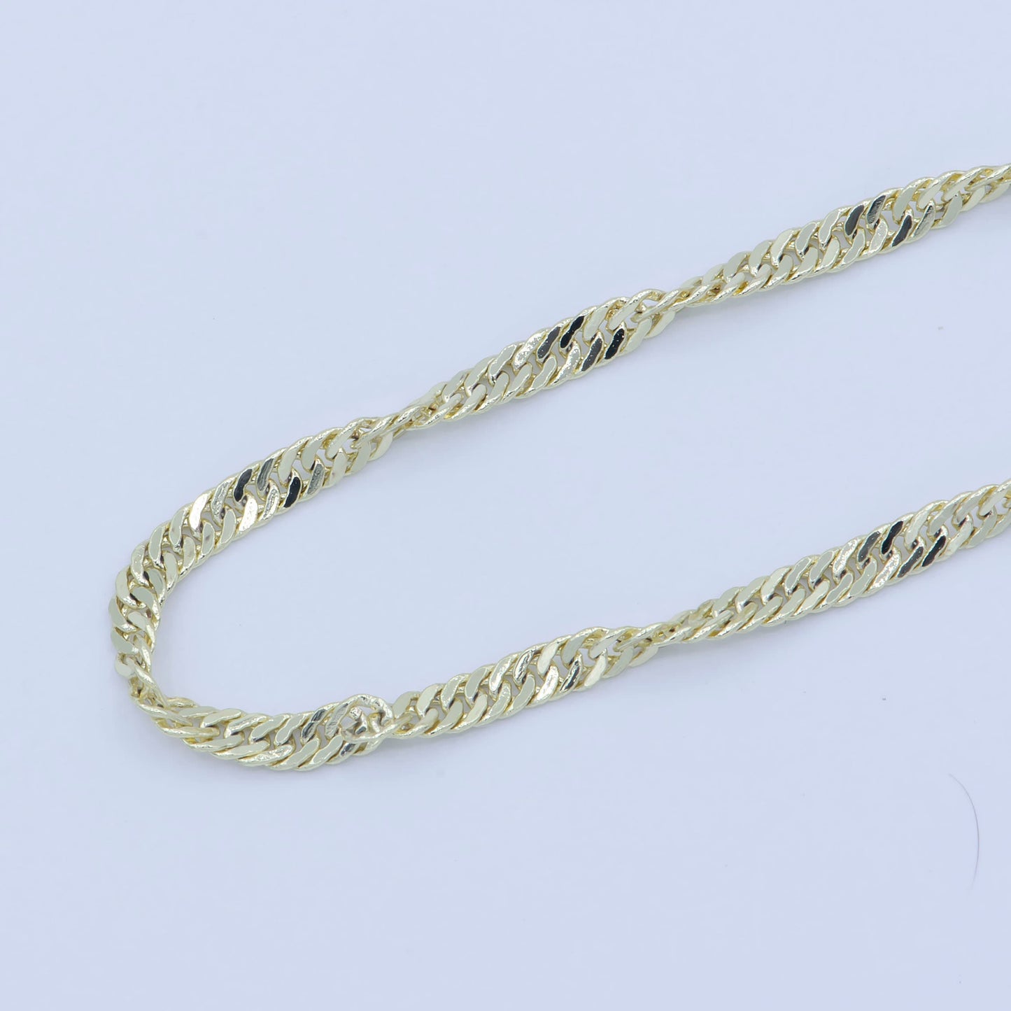 1pc 17.7'' Ready to Use Gold Singapore Necklace Chain, Layering Spiral Chain Dainty Necklace, Perfect for Pendant Necklace, WA-228